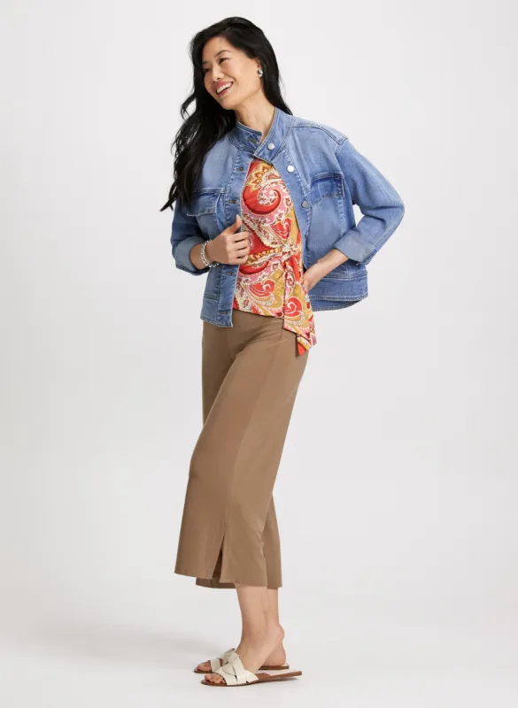 Cargo Pocket Denim Jacket & Pull-On Capris sold by Laura