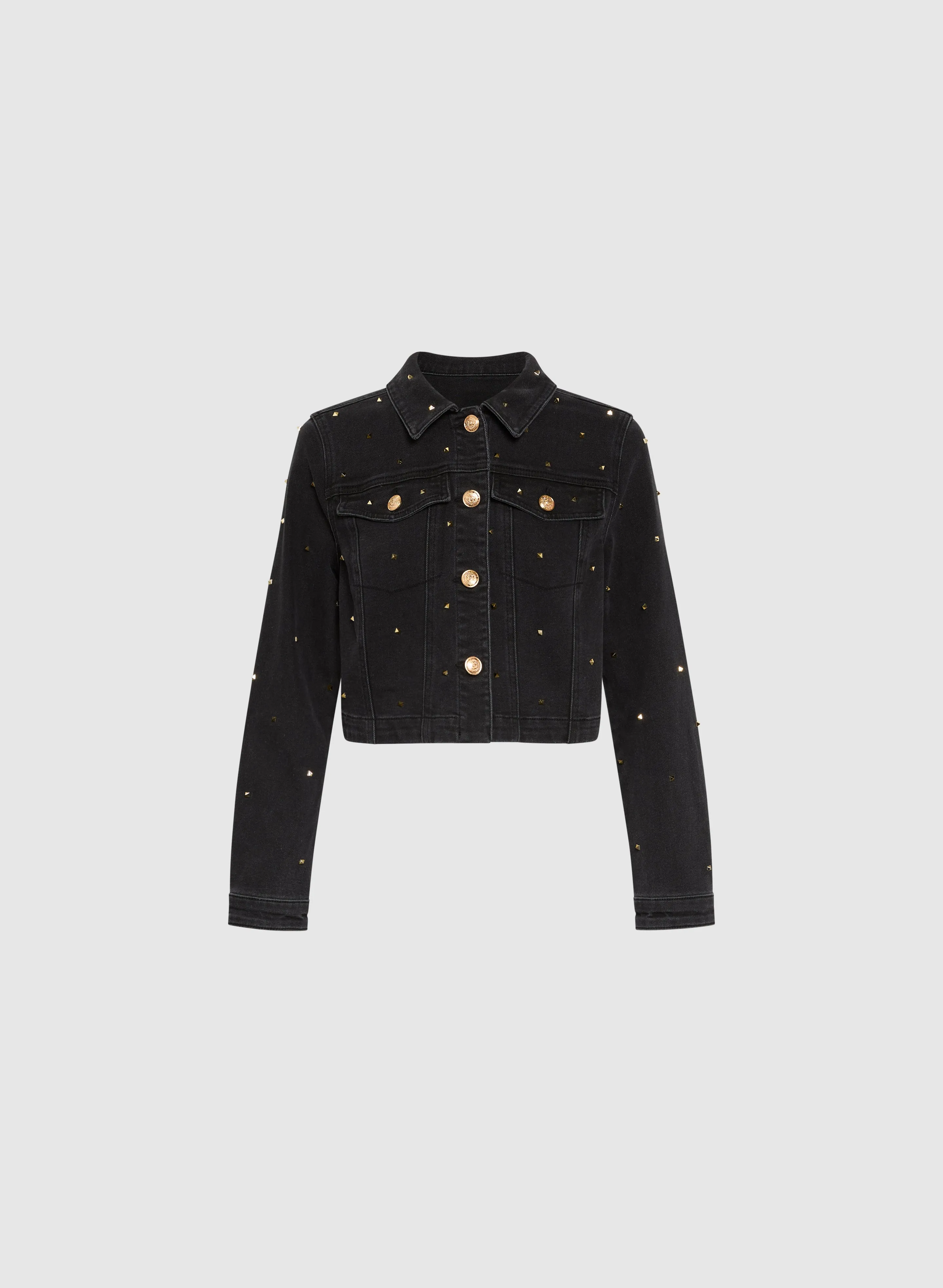 Studded Cropped Denim Jacket sold by Laura product image thumbnail 5