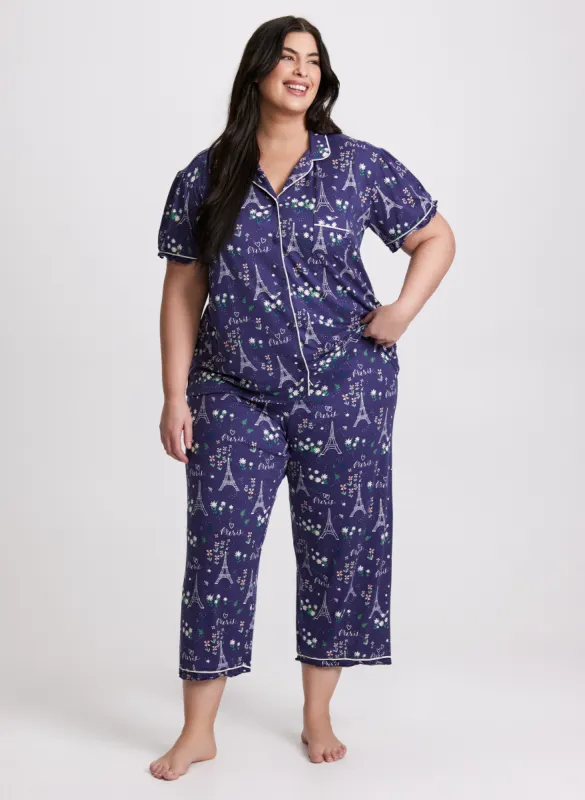 Eiffel Tower Print Pyjama Set sold by Laura