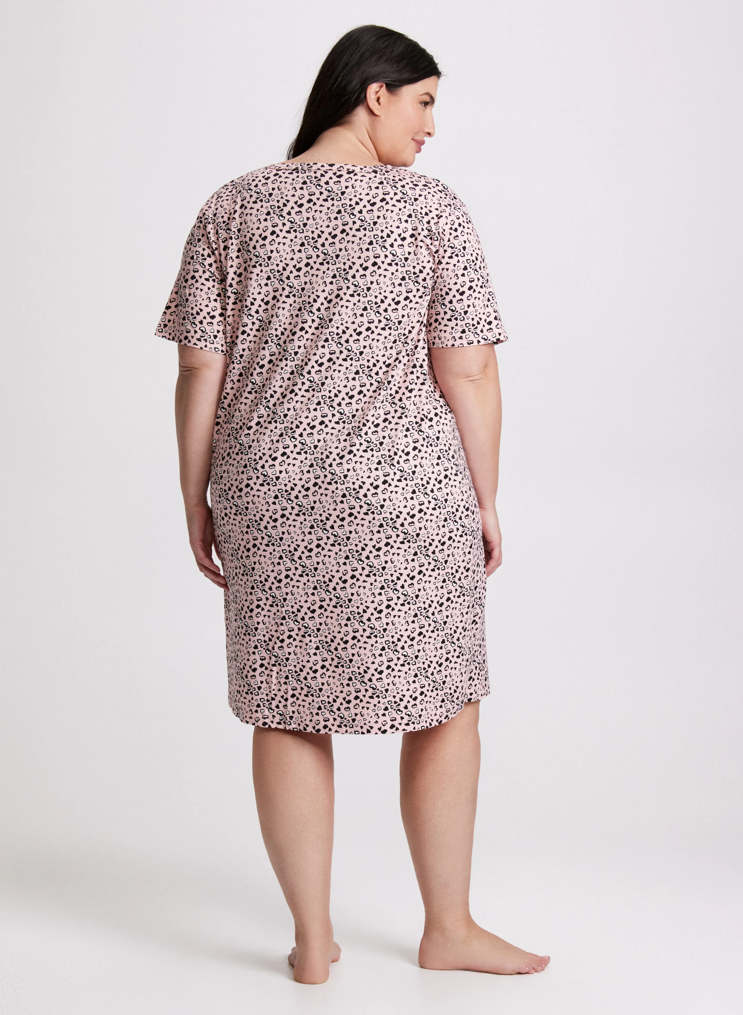 Short Sleeve Heart Print Nightgown sold by Laura product image thumbnail 3