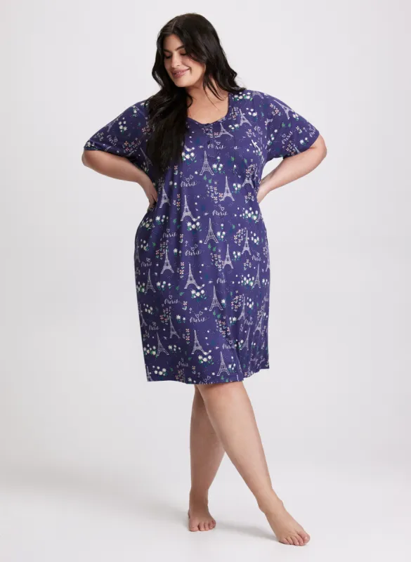 Eiffel Tower Print Nightgown sold by Laura