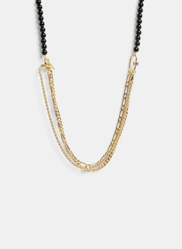 Triple Chain Beaded Necklace sold by Laura