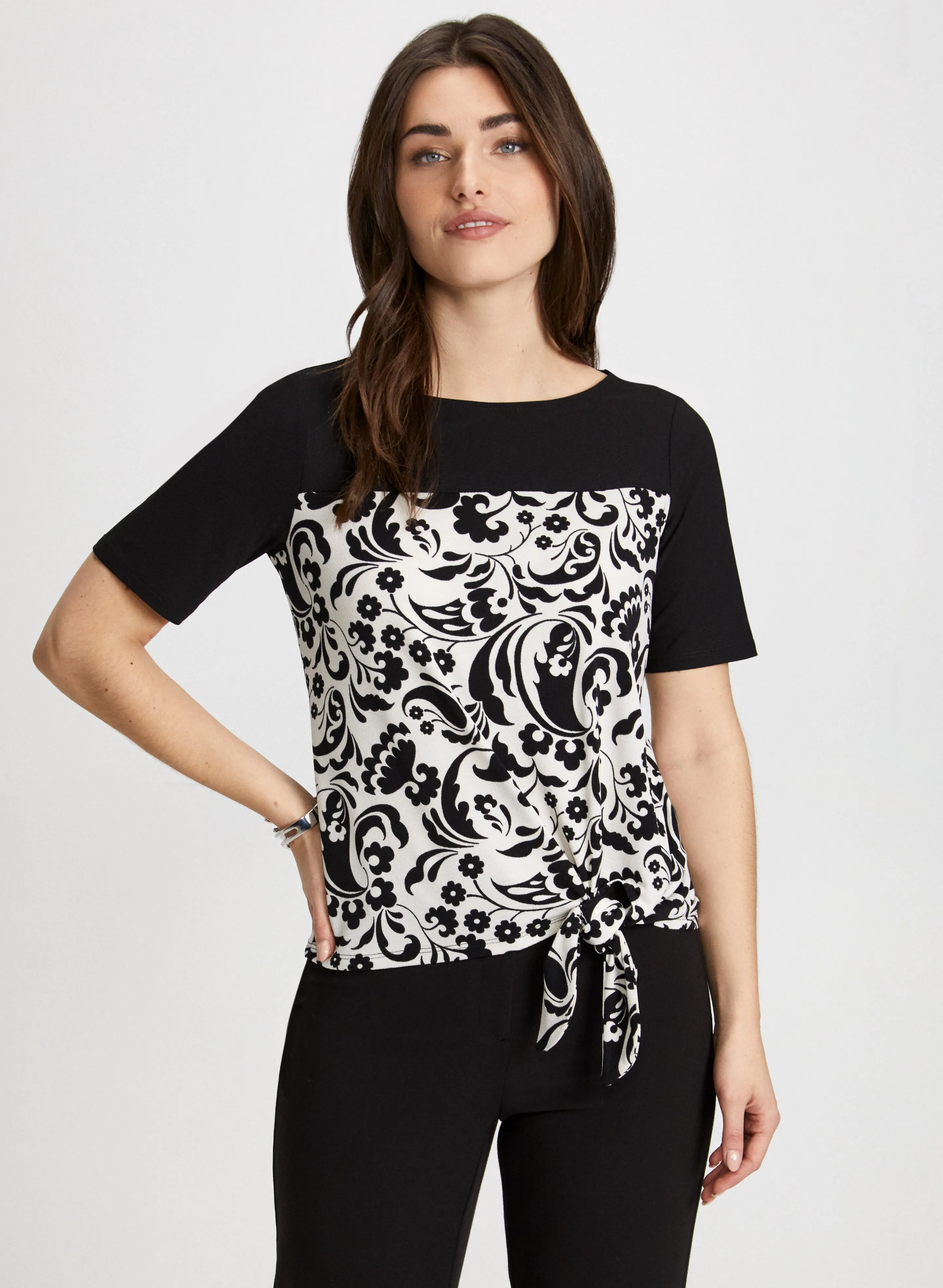 Tie Detail Floral Print Top sold by Laura