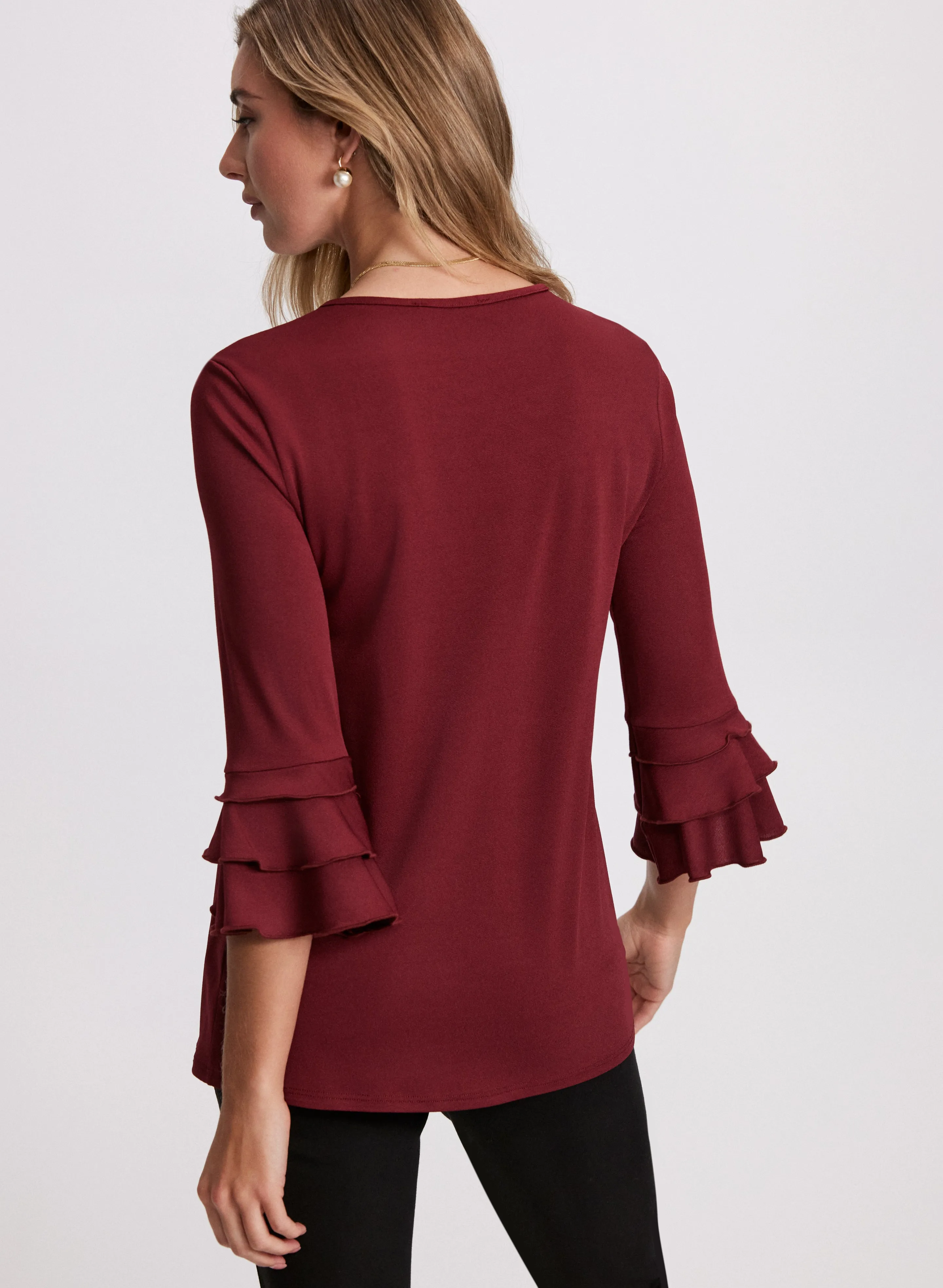 Ruffled 3/4 Sleeve Top sold by Laura product image thumbnail 2