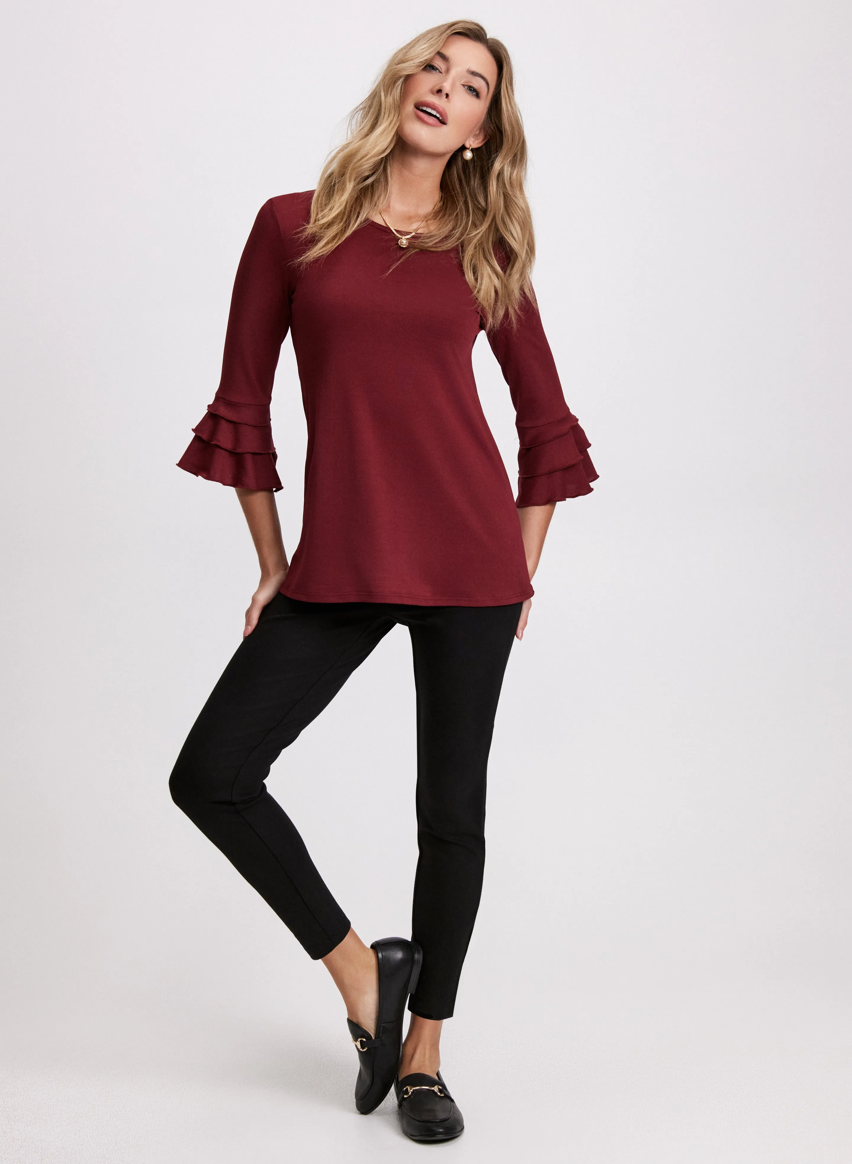 Ruffled 3/4 Sleeve Top sold by Laura product image thumbnail 3