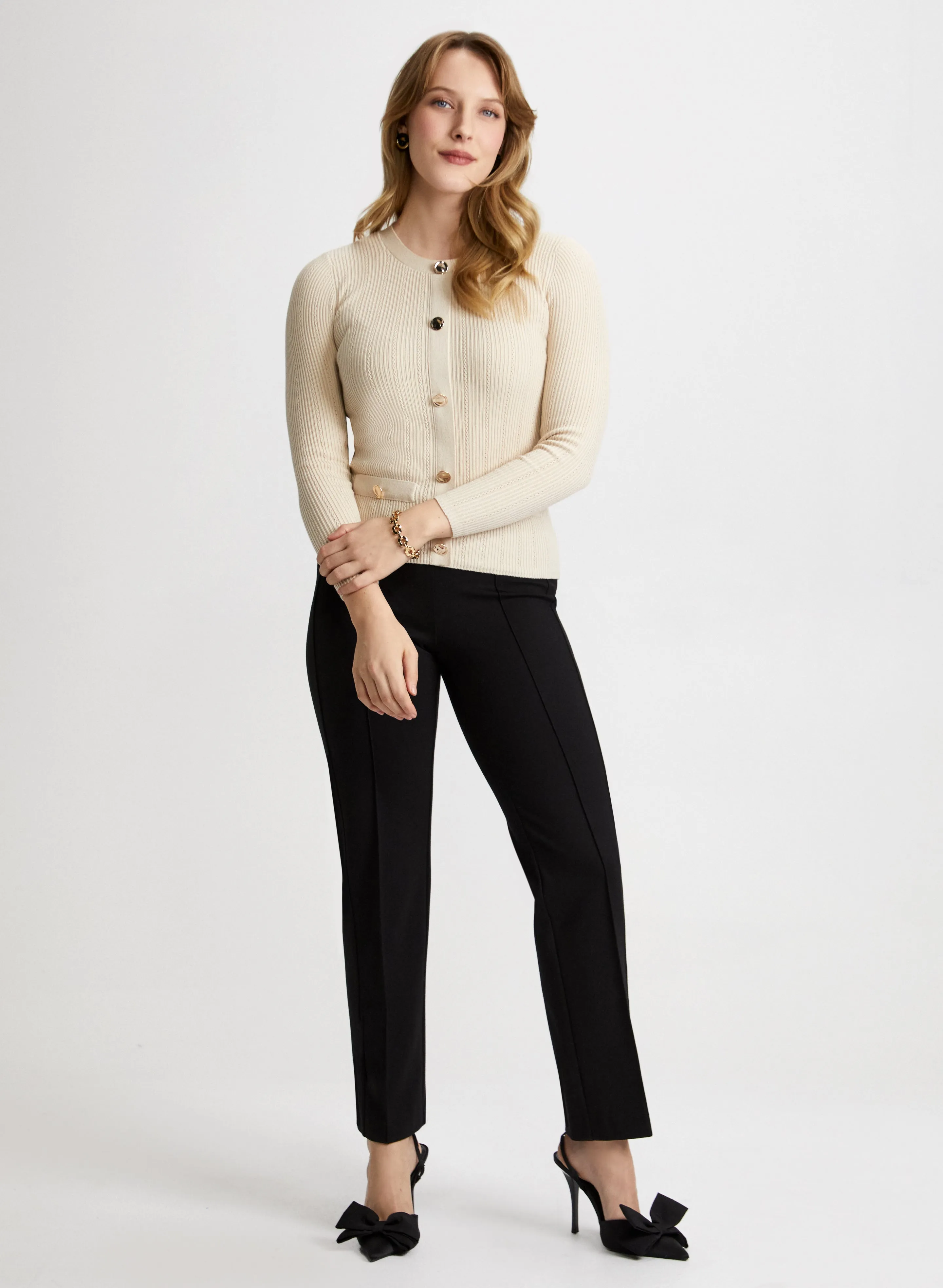 Pointelle Knit Sweater & Pull-On Pants sold by Laura