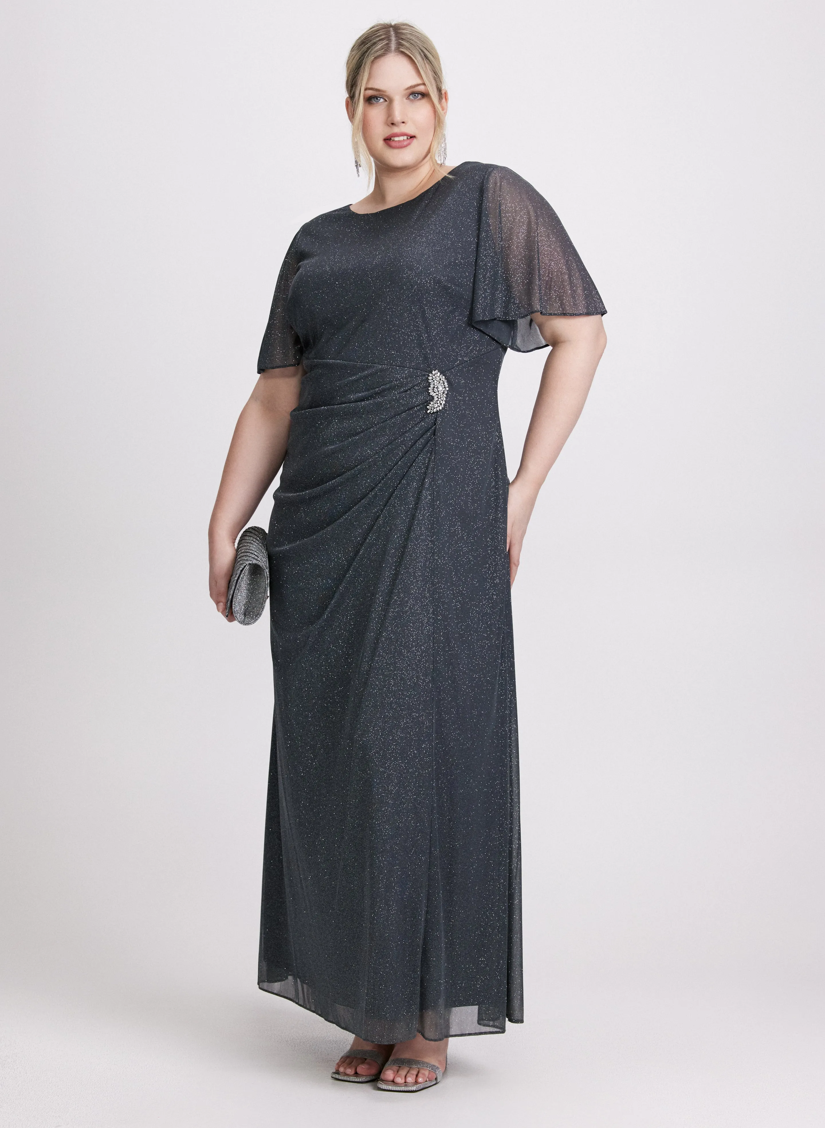 Embellished Glitter Mesh Dress sold by Laura