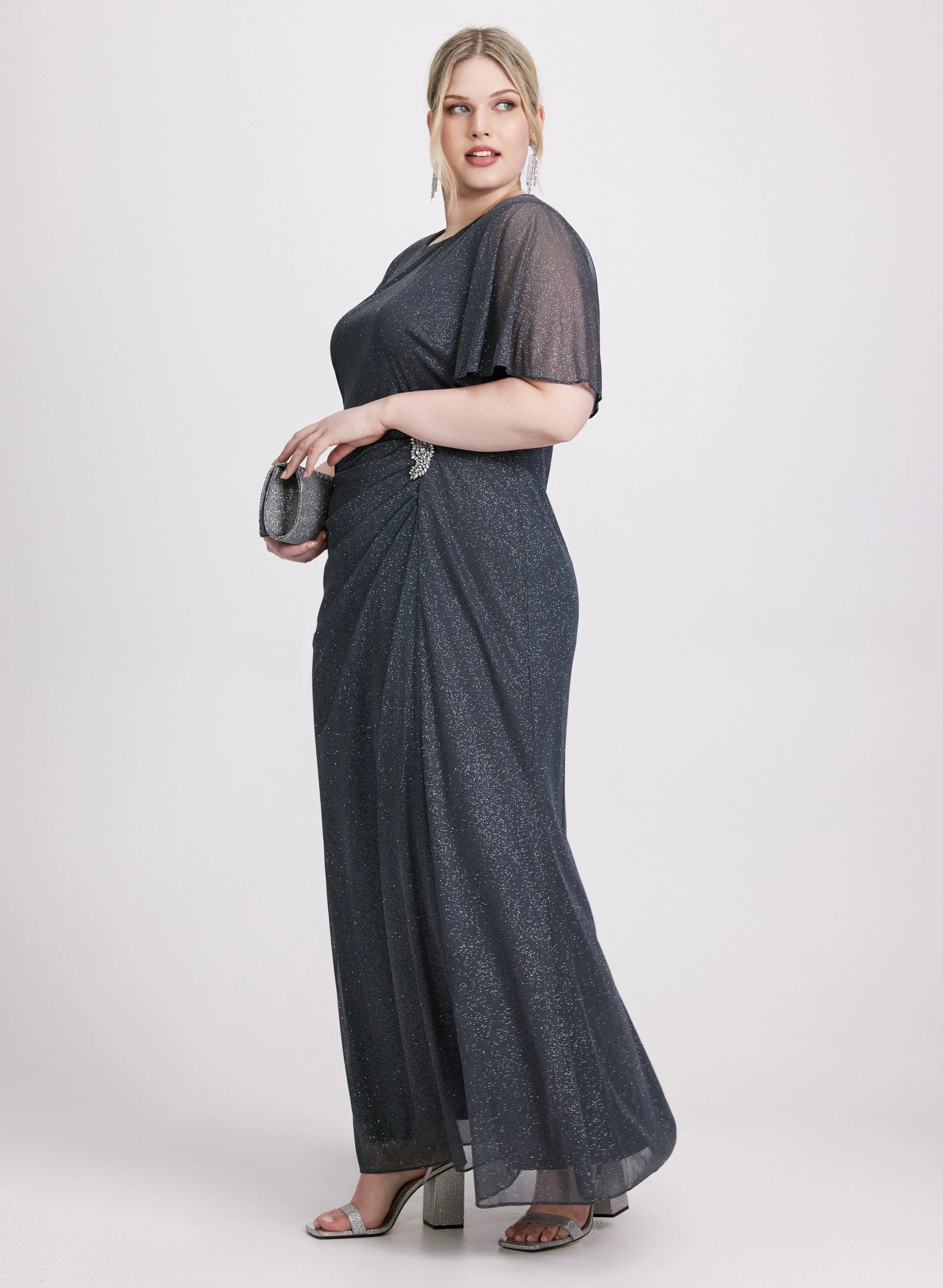 Embellished Glitter Mesh Dress sold by Laura product image thumbnail 2