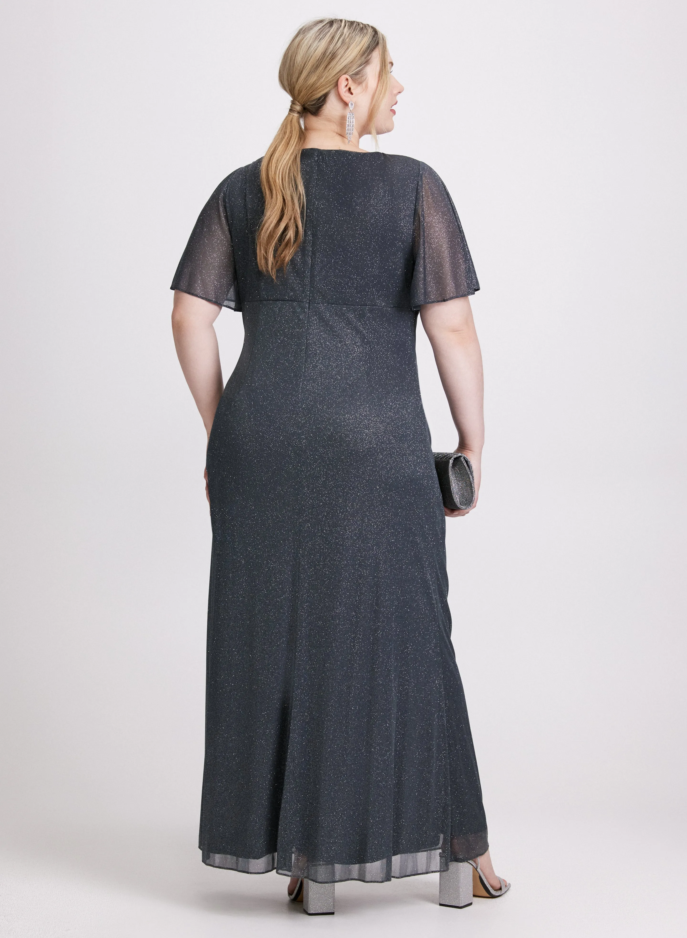 Embellished Glitter Mesh Dress sold by Laura product image thumbnail 3