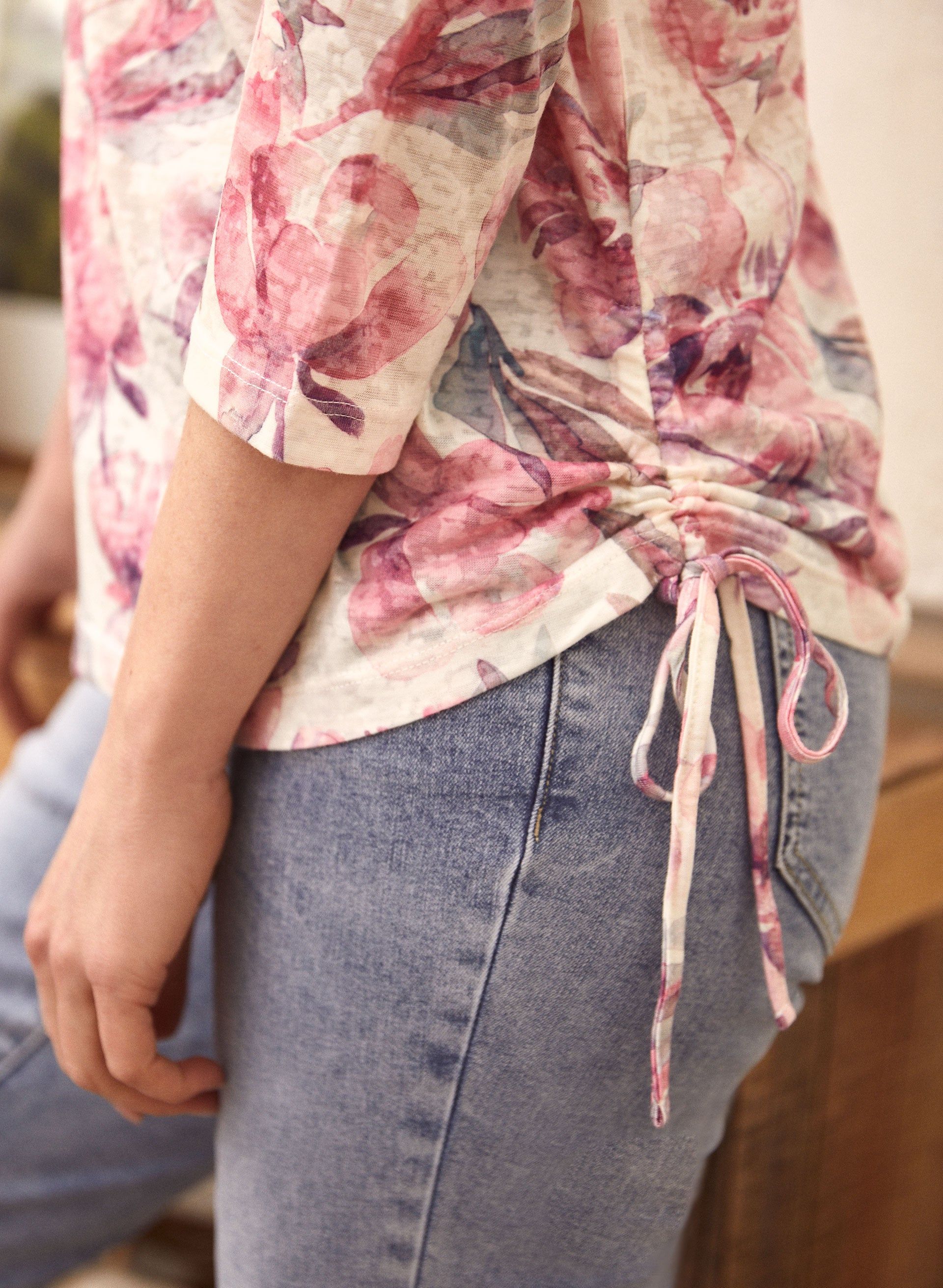 Floral Print 3/4 Sleeve Tee sold by Laura product image thumbnail 2