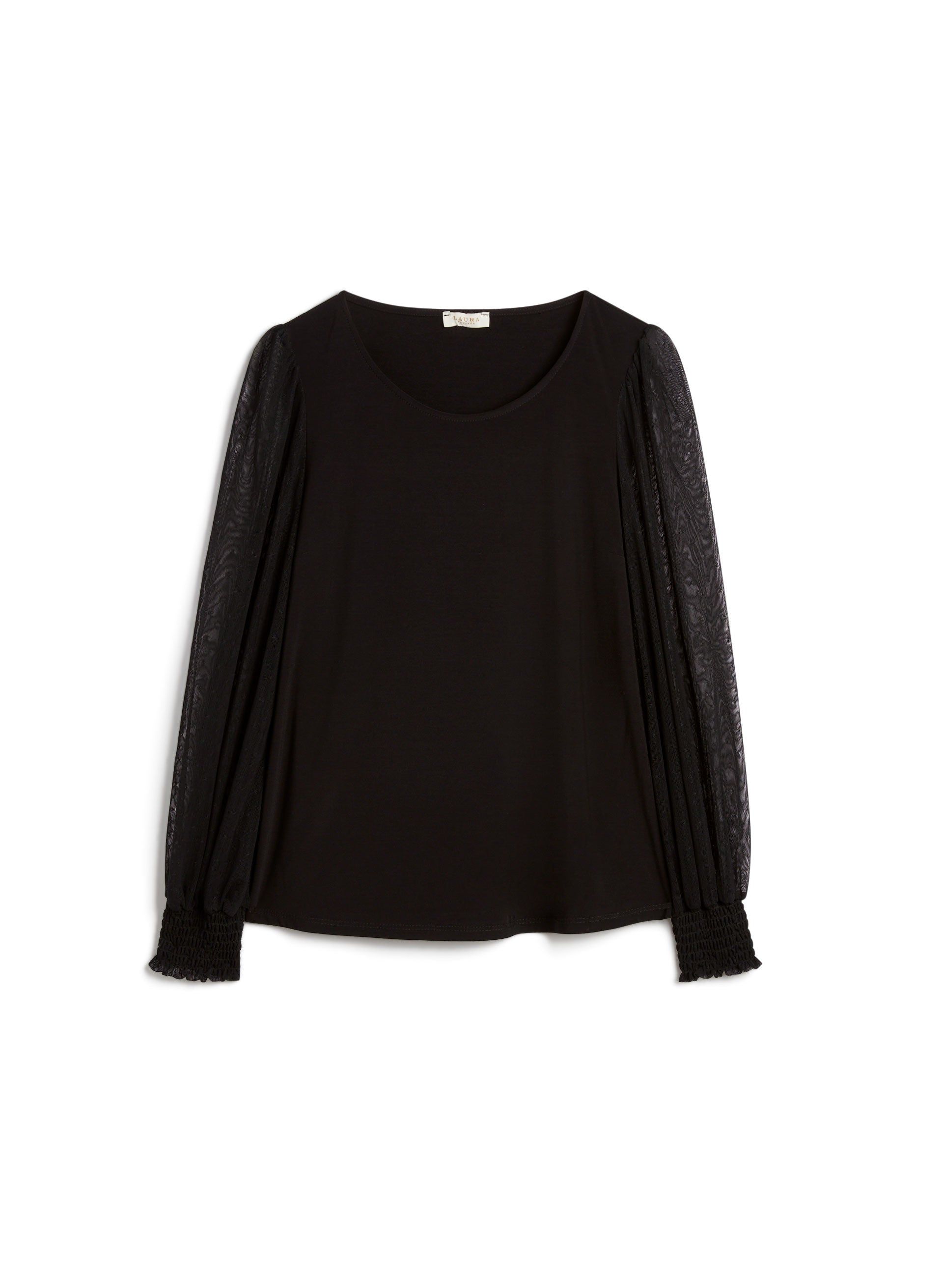 Dot Motif Mesh Sleeve Top sold by Laura product image thumbnail 5