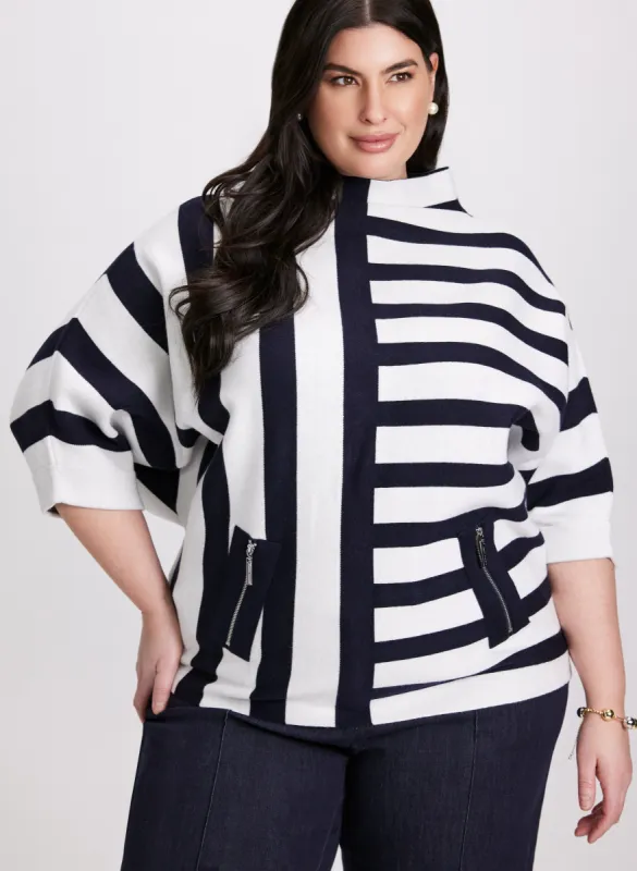 Joseph Ribkoff - Mixed Stripe Pullover sold by Laura