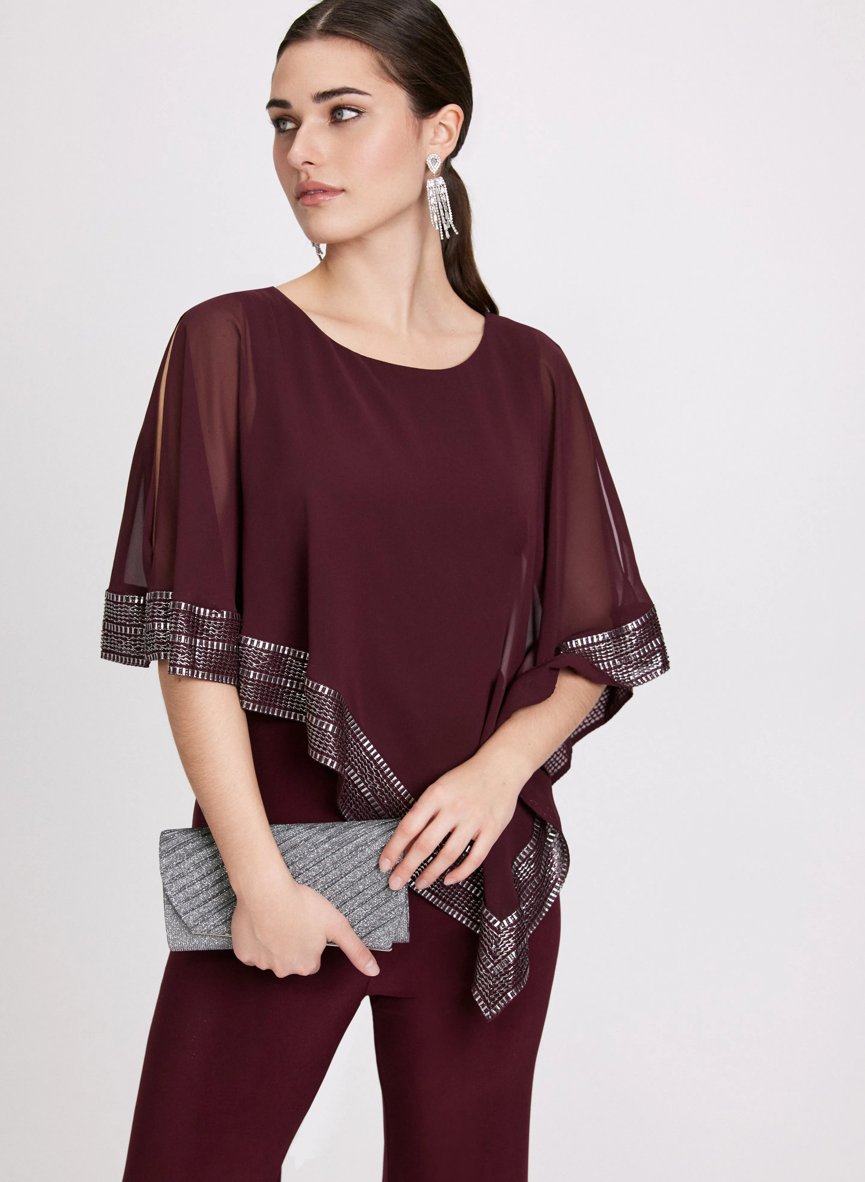 Asymmetric Cape Overlay Jumpsuit sold by Laura product image thumbnail 4