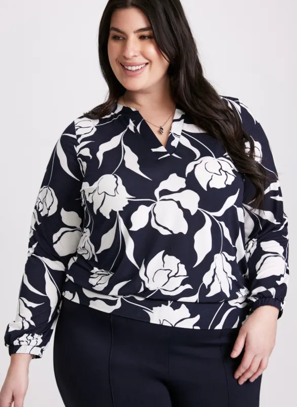 Graphic Floral Print Top sold by Laura