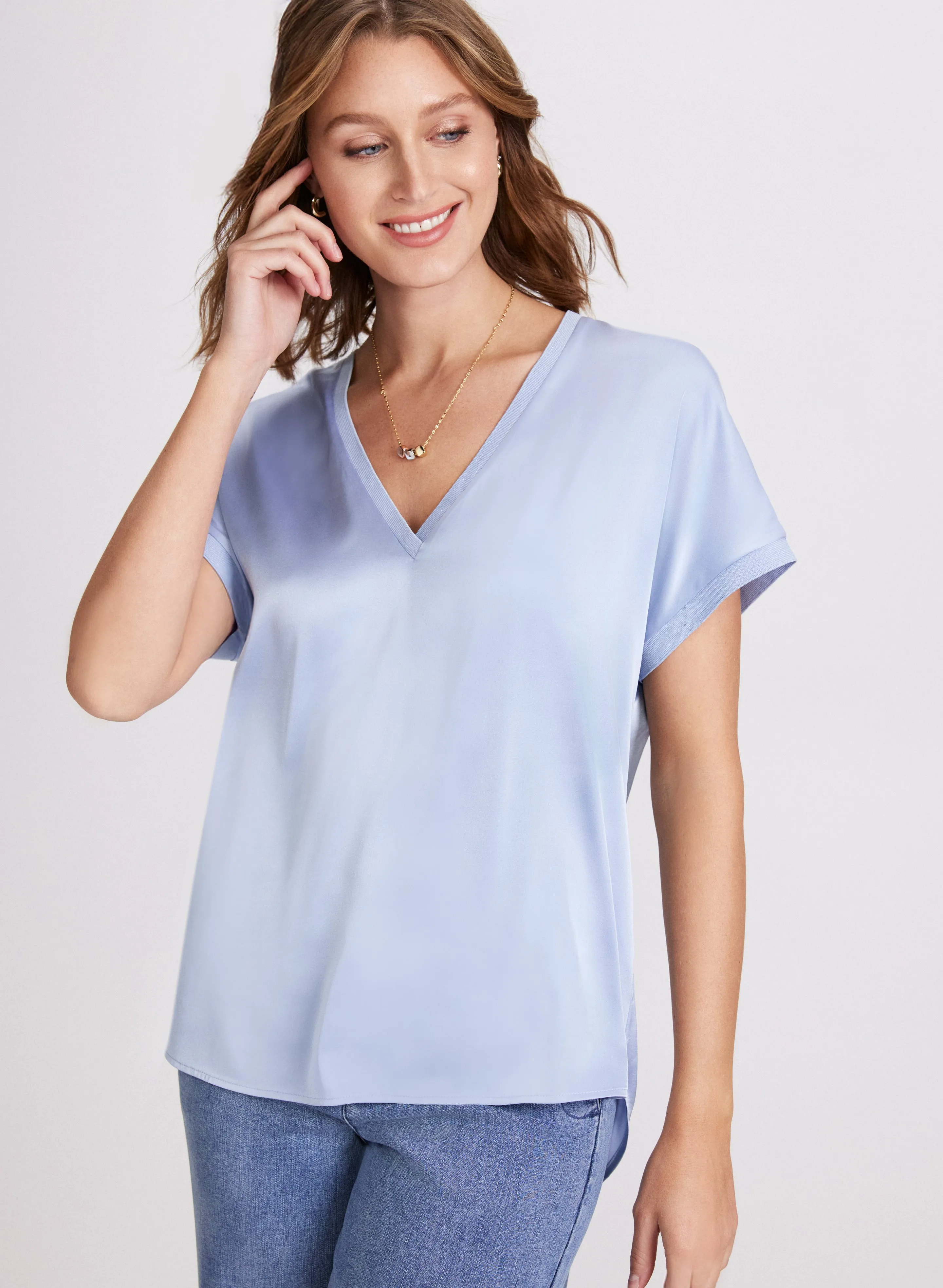 Satin V-Neck Blouse sold by Laura product image thumbnail 5