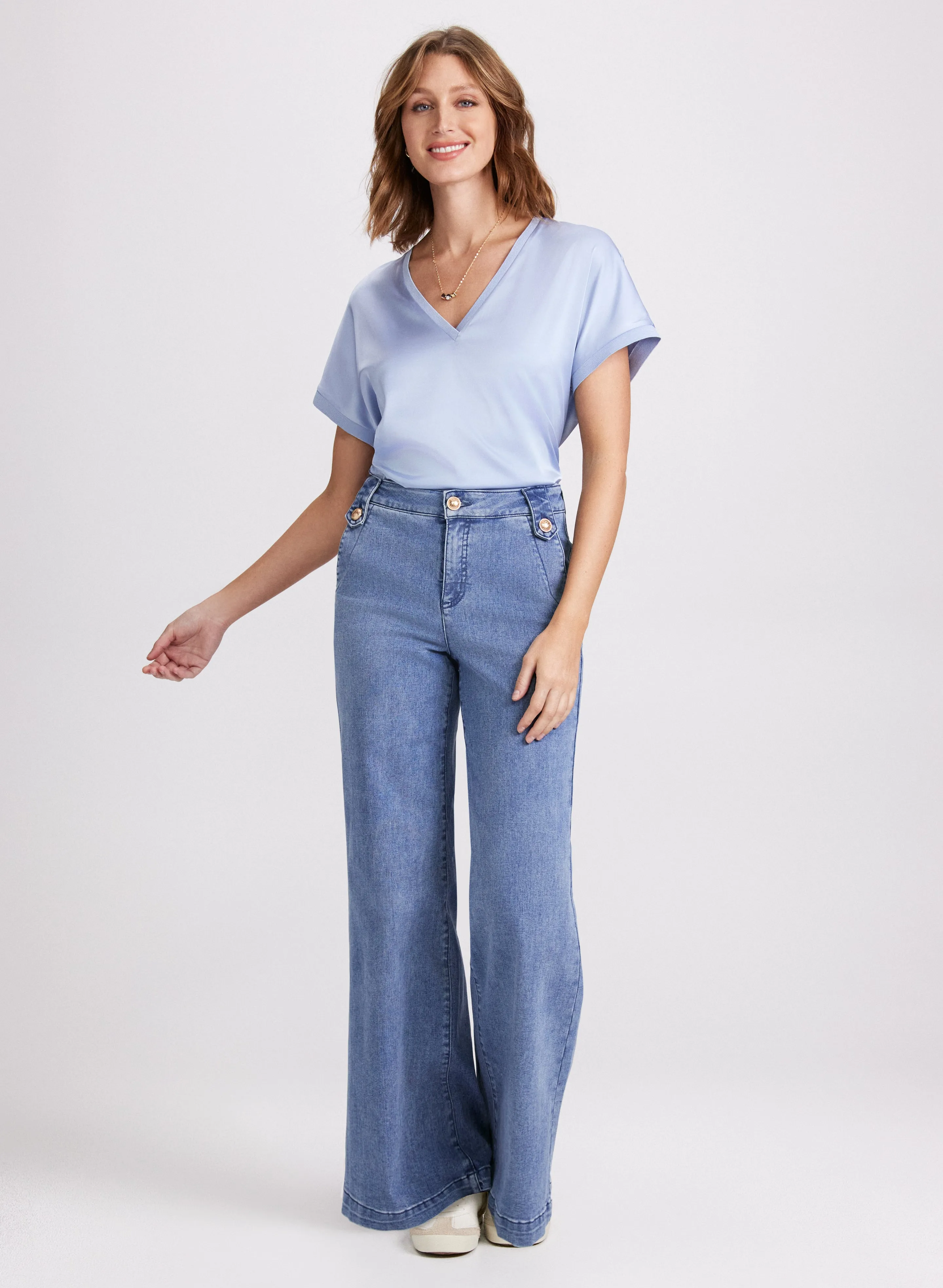 Satin V-Neck Blouse sold by Laura product image thumbnail 3