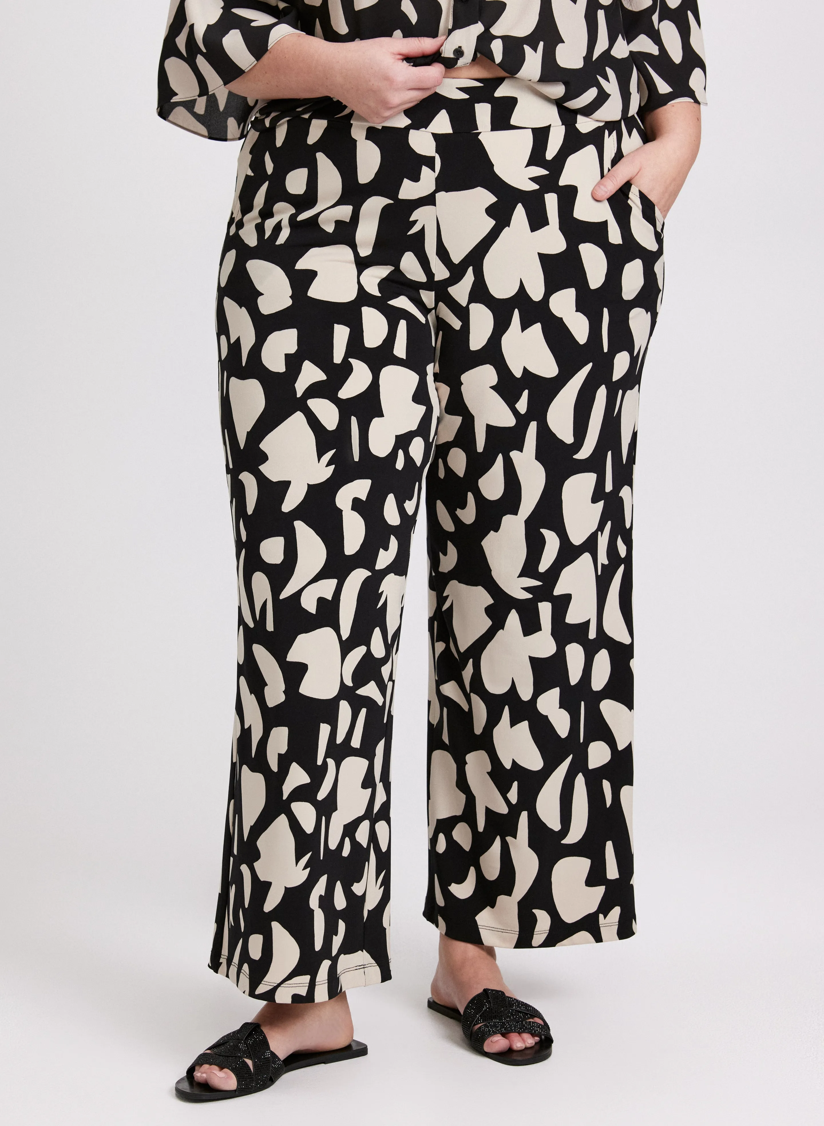 Olivia Printed Wide-Leg Pants sold by Laura