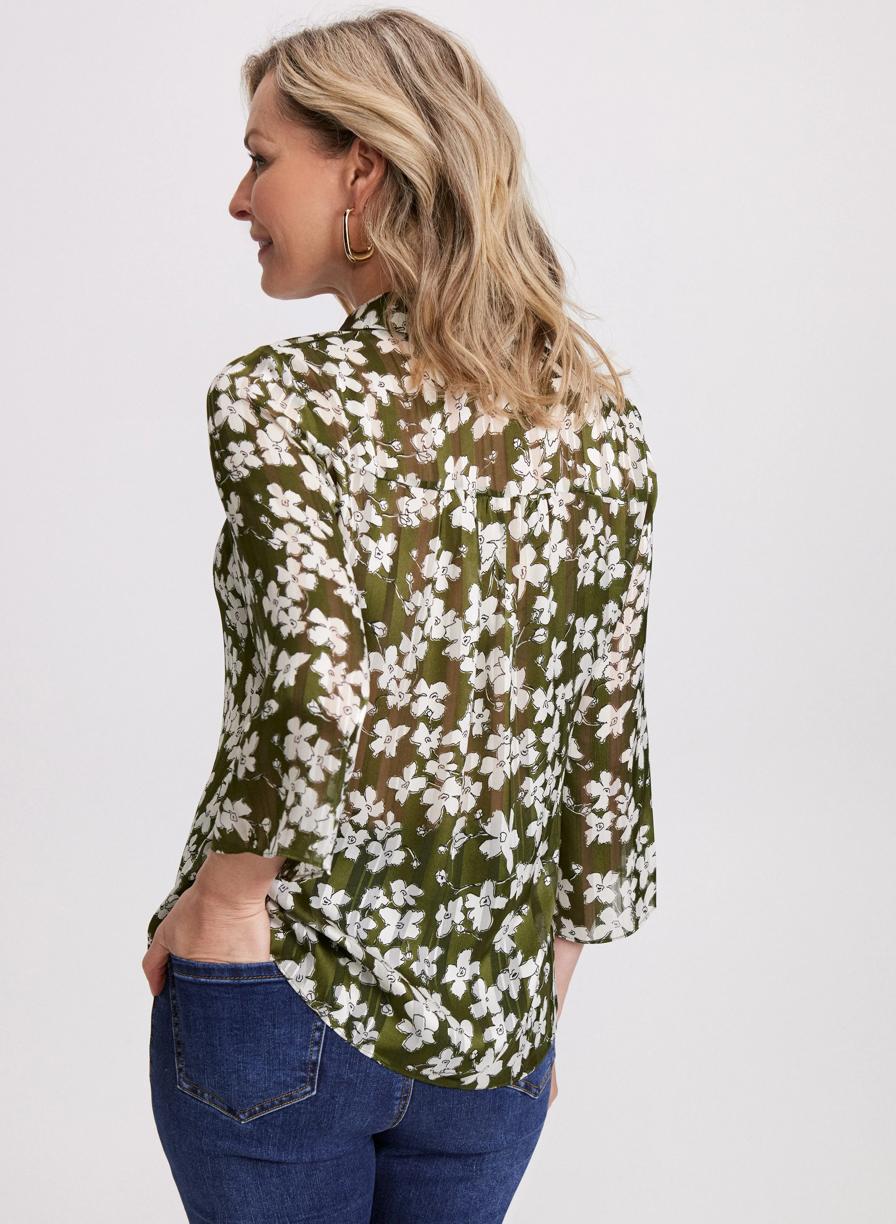 Button-Up Floral Blouse sold by Laura product image thumbnail 4