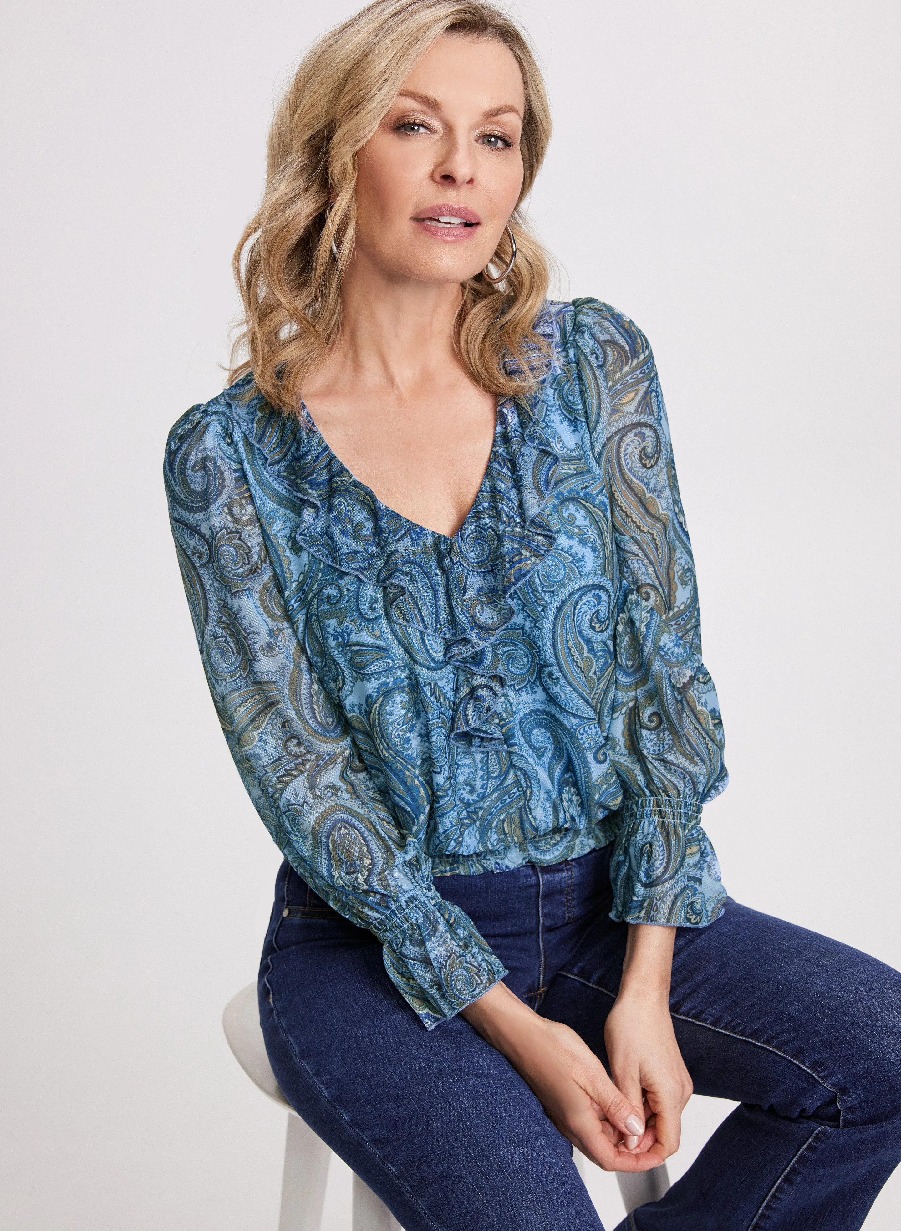 Paisley Ruffled Blouse sold by Laura