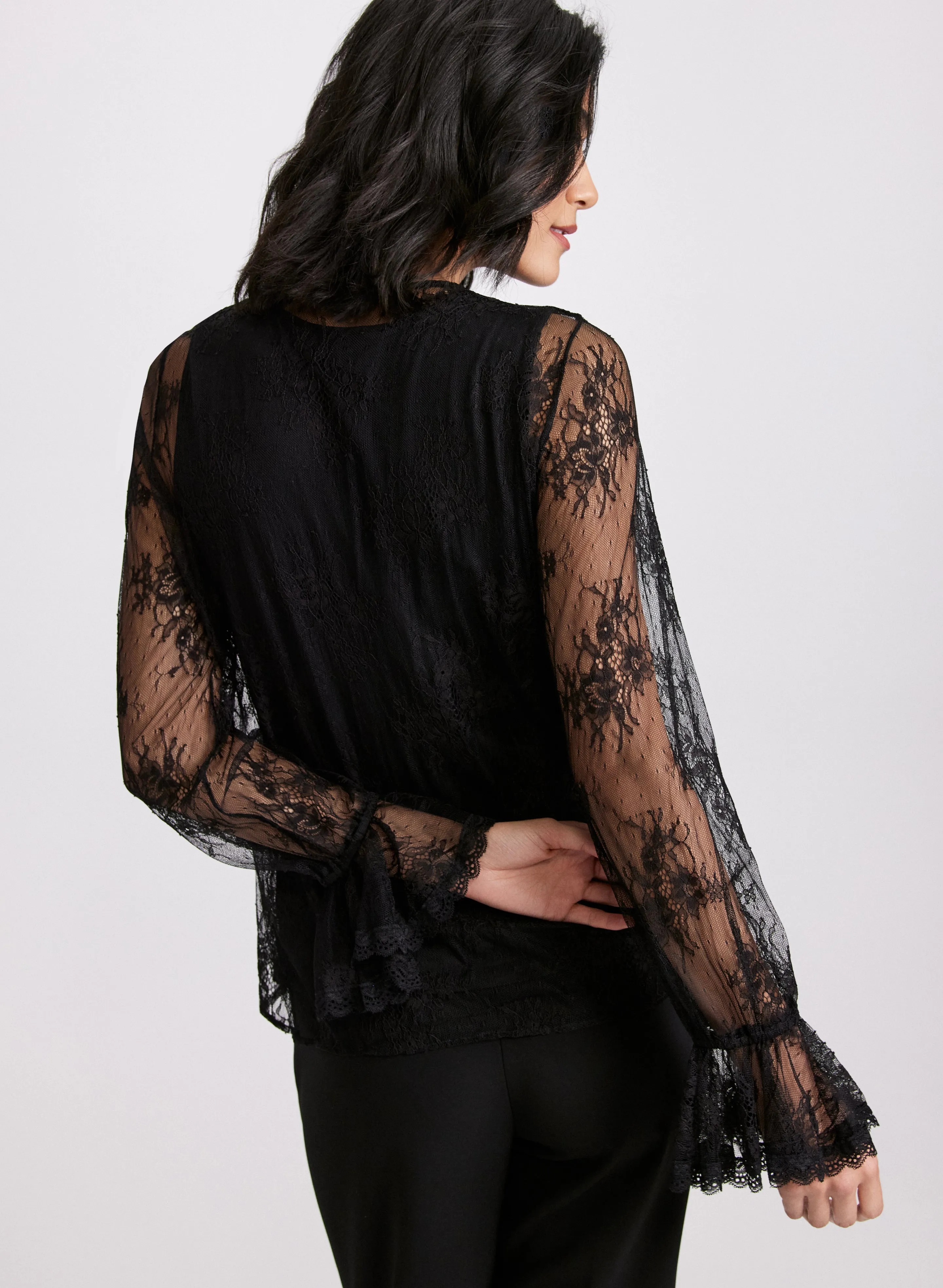 Ruffle Front Lace Blouse sold by Laura product image thumbnail 4
