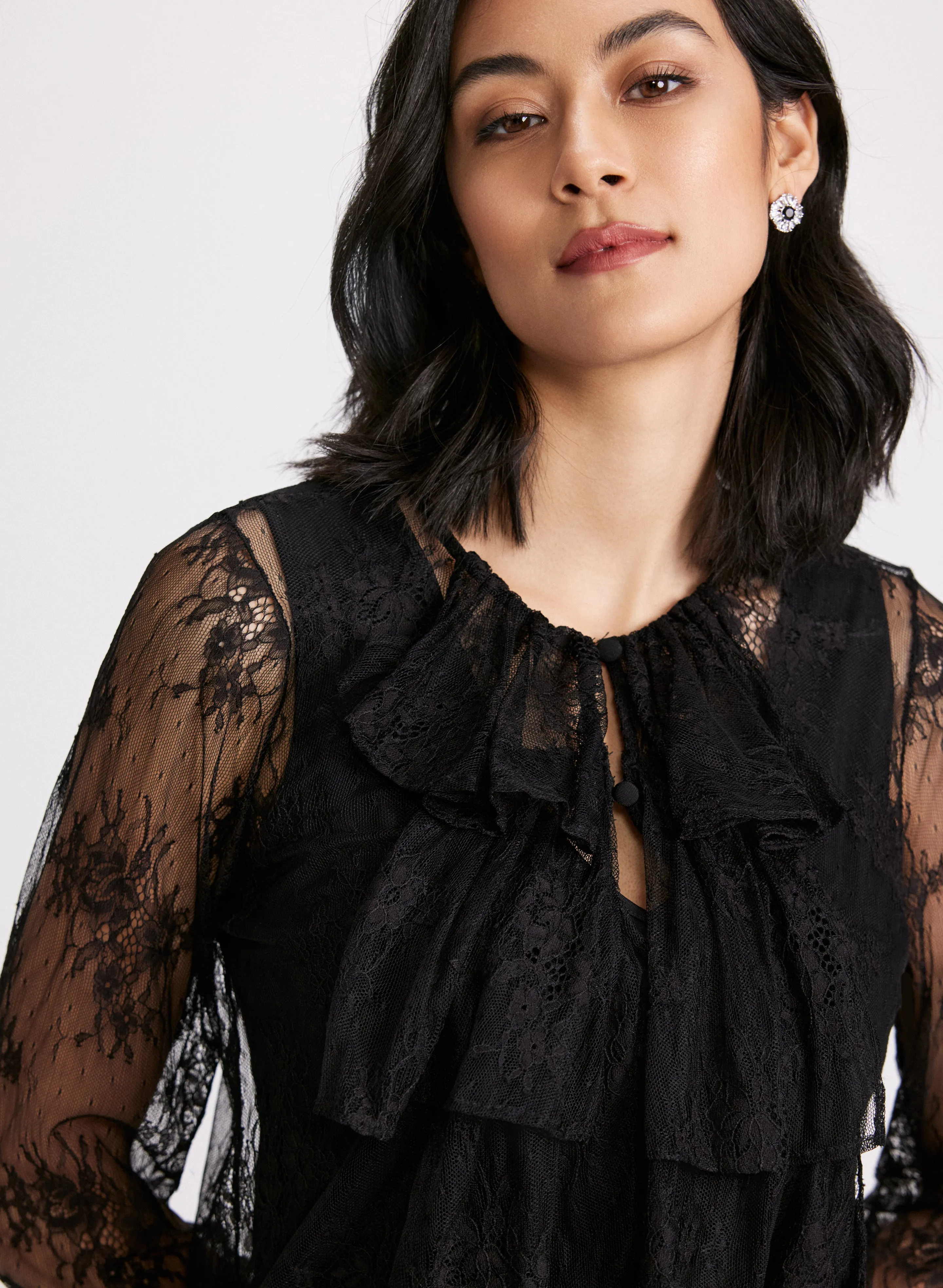 Ruffle Front Lace Blouse sold by Laura product image thumbnail 5