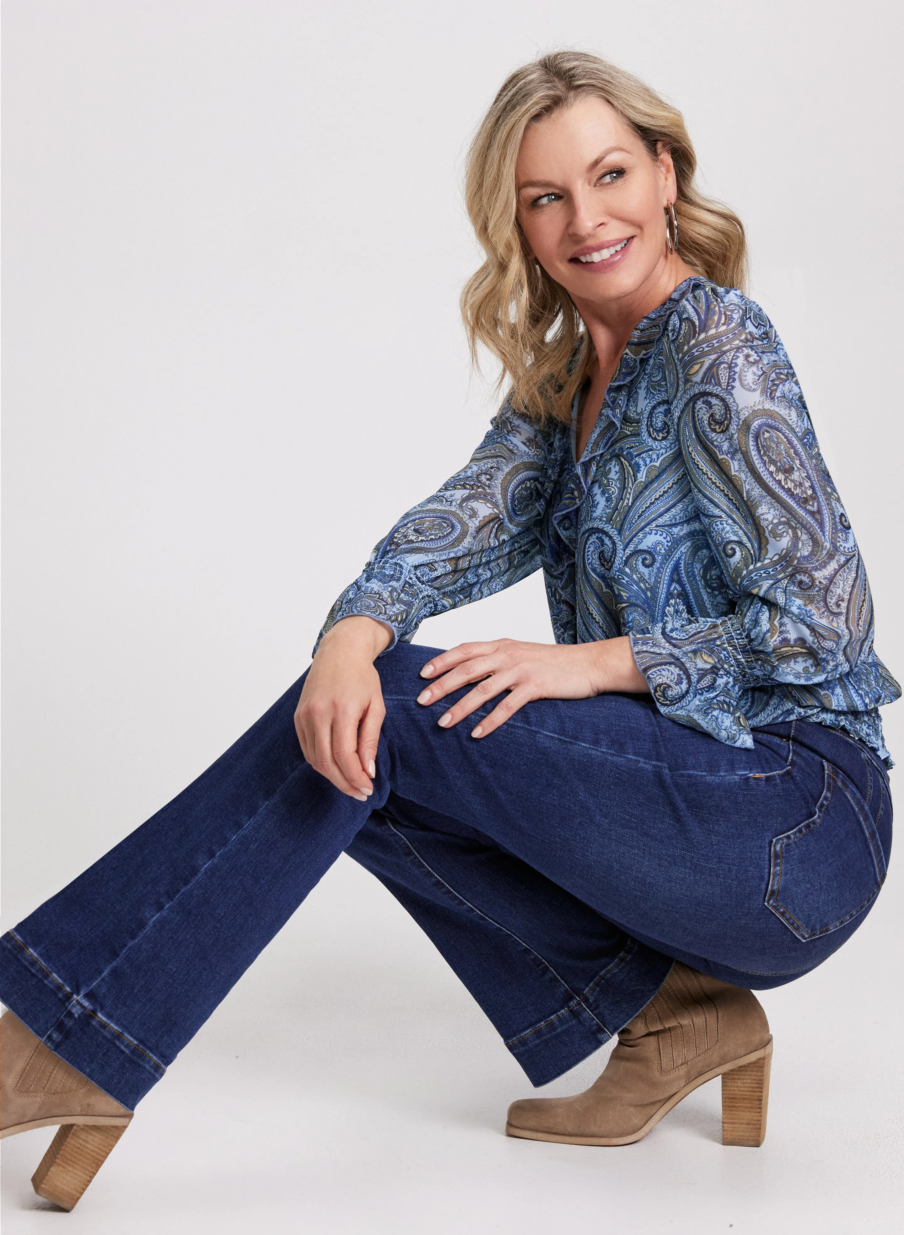 Flare Leg Pull-On Jeans sold by Laura product image thumbnail 4