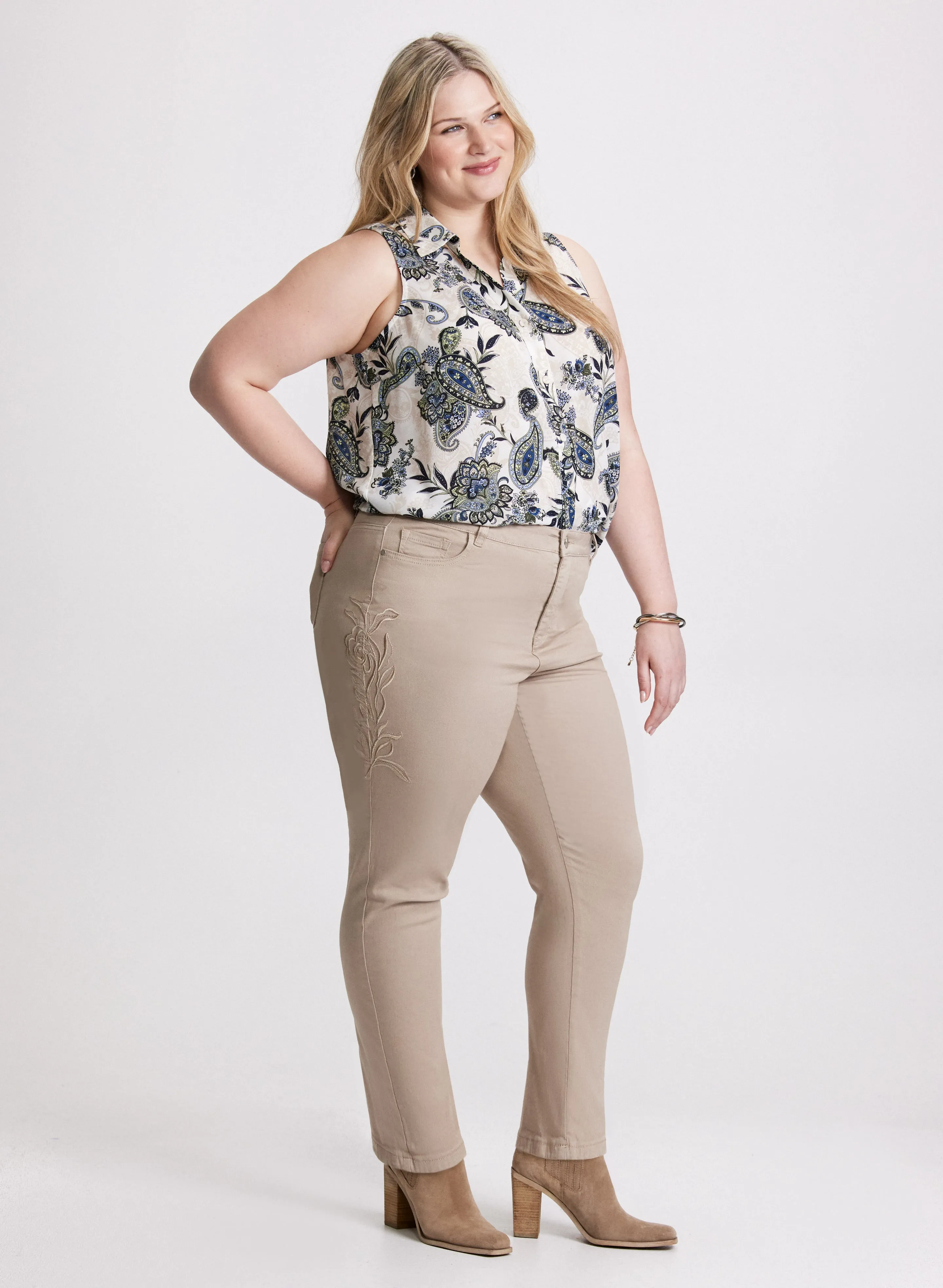 Embroidered Straight Leg Jeans sold by Laura product image thumbnail 4