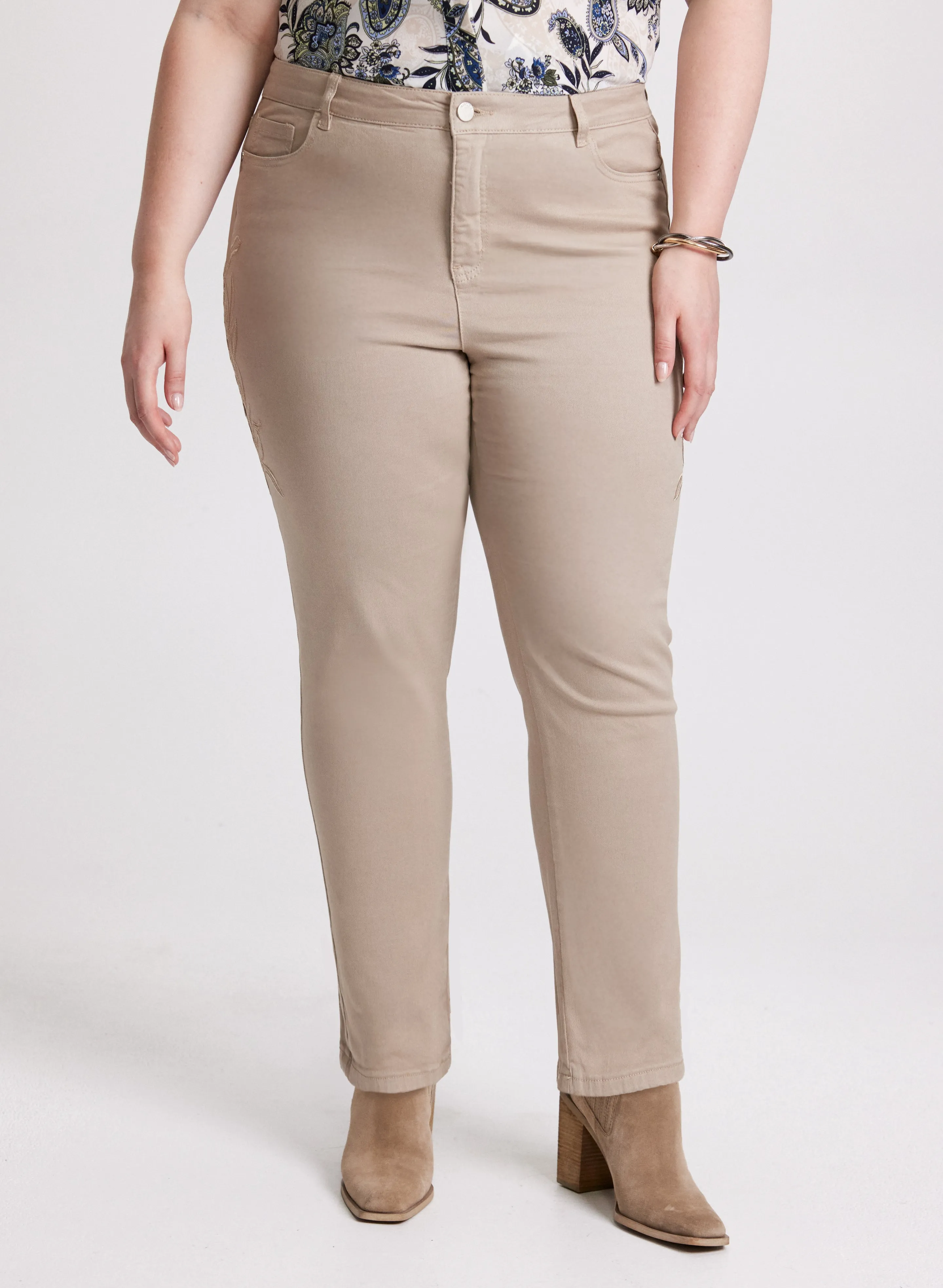 Embroidered Straight Leg Jeans sold by Laura