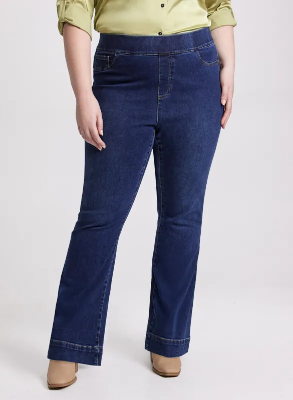 Flare Leg Pull-On Jeans sold by Laura