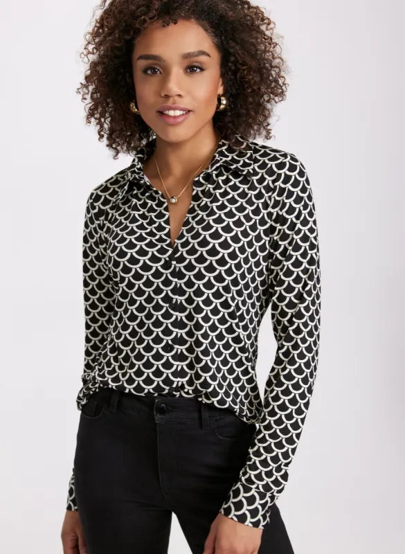 Geometric Print Blouse sold by Laura