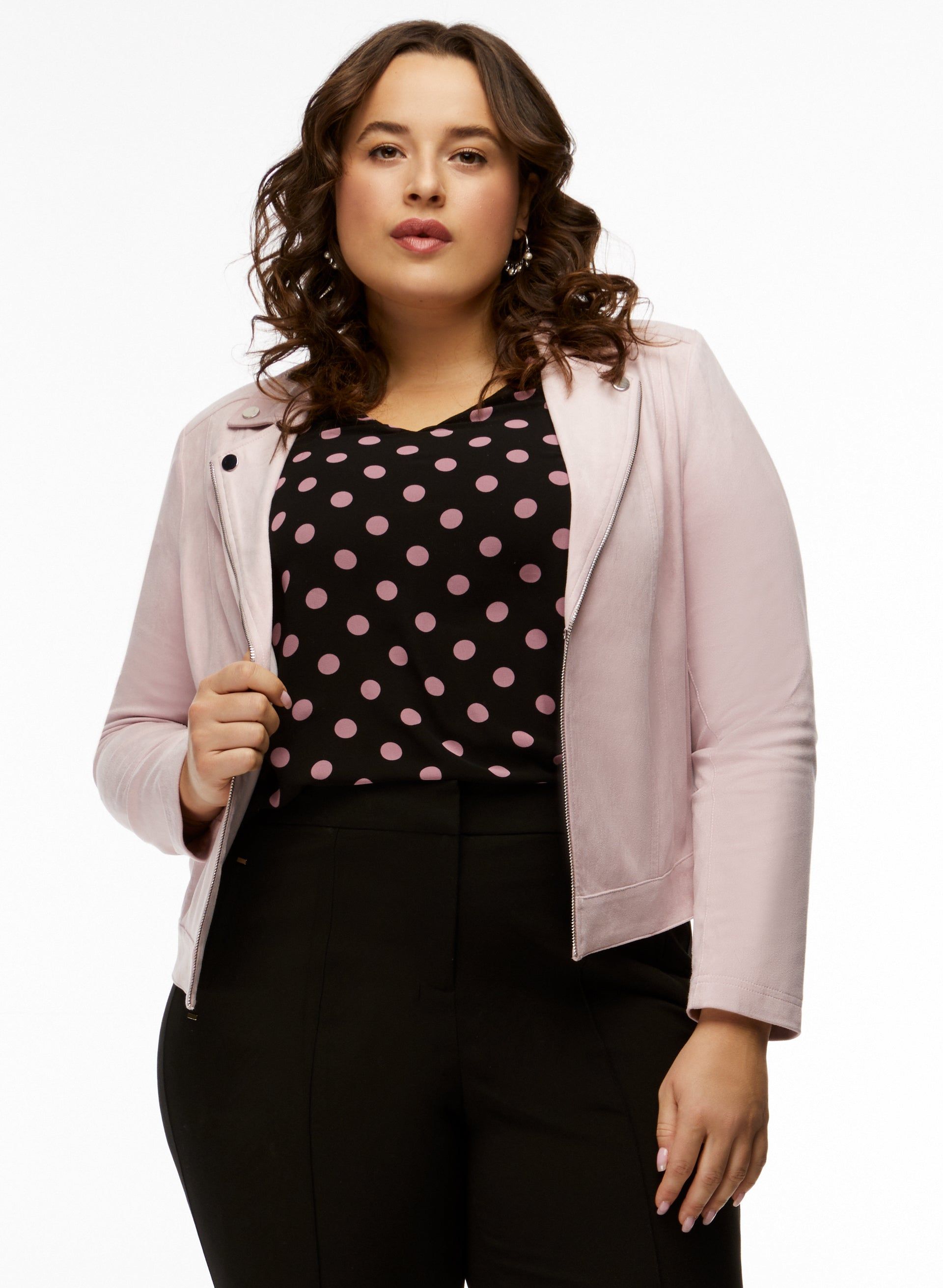 Zip Detail Faux Suede Jacket sold by Laura product image thumbnail 4