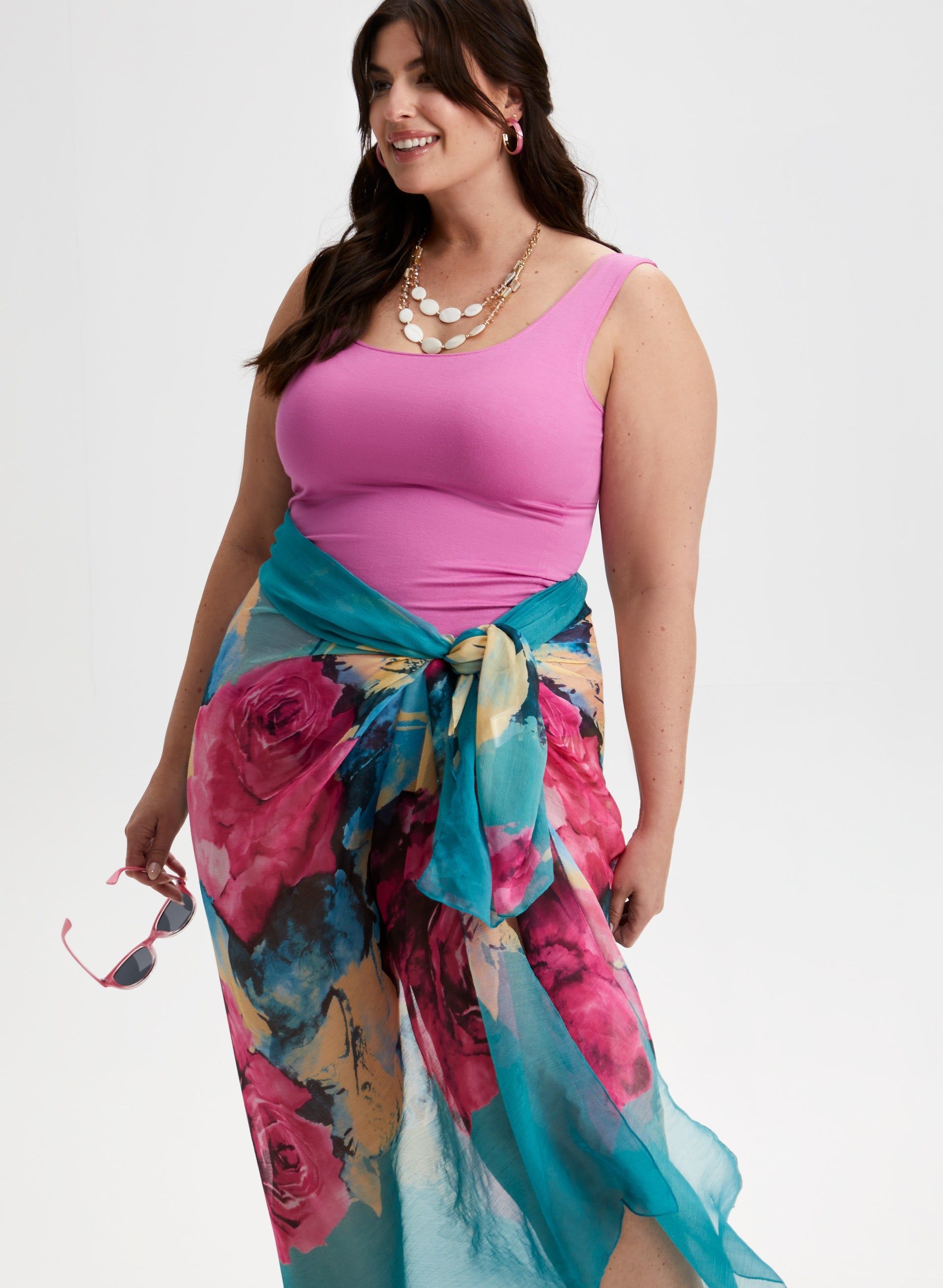 Abstract Floral Print Chiffon Scarf sold by Laura product image thumbnail 4