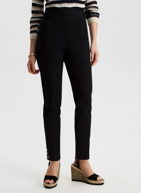 City Fit Button Detail Pants sold by Laura