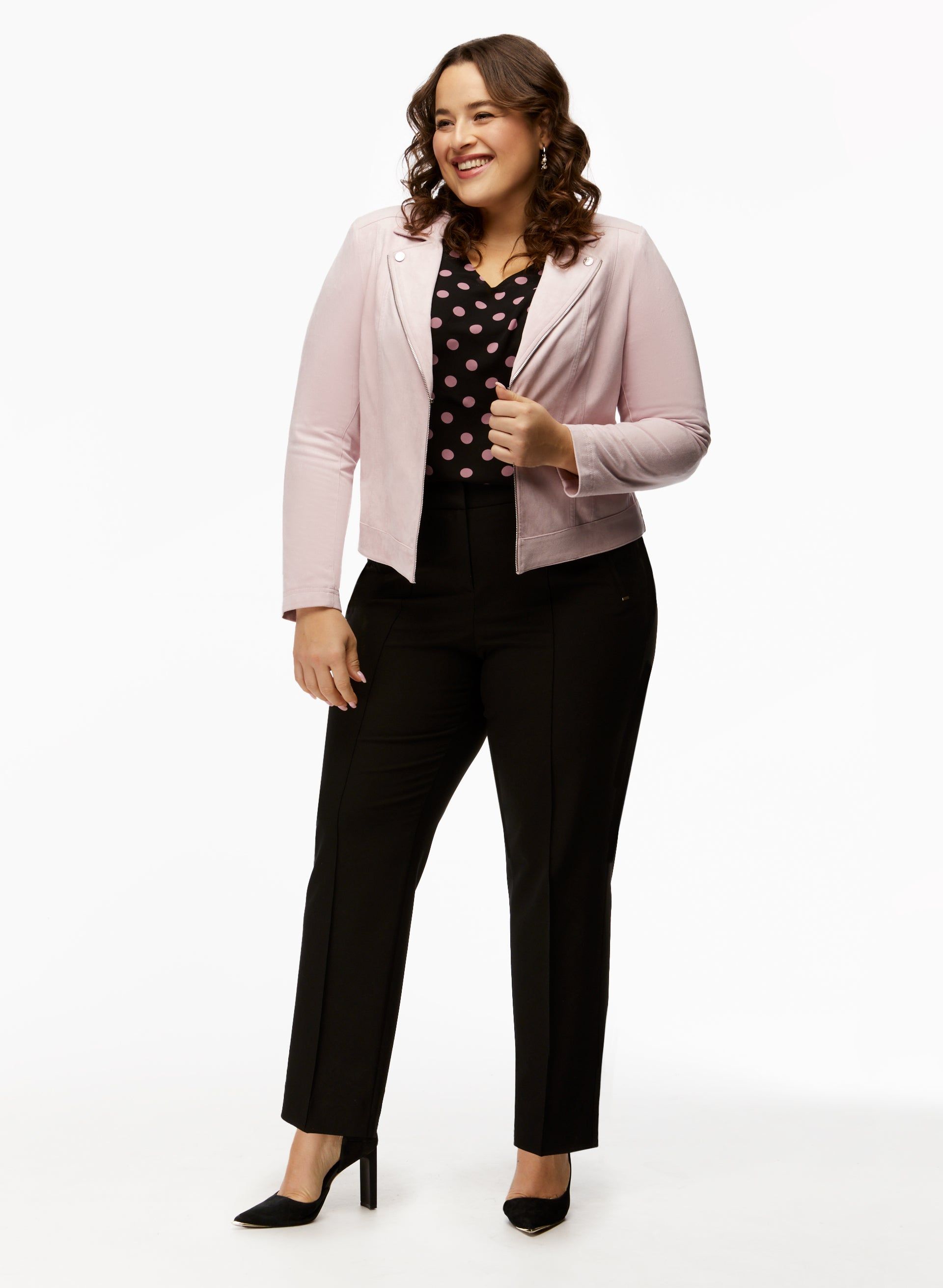 Zip Detail Faux Suede Jacket sold by Laura product image thumbnail 3