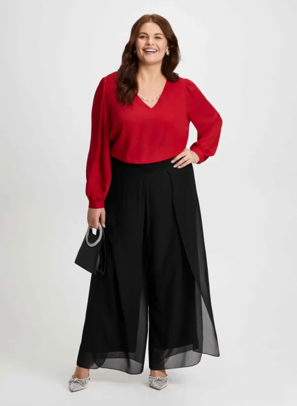Rhinestone Chain Blouse & Chiffon Pants sold by Laura