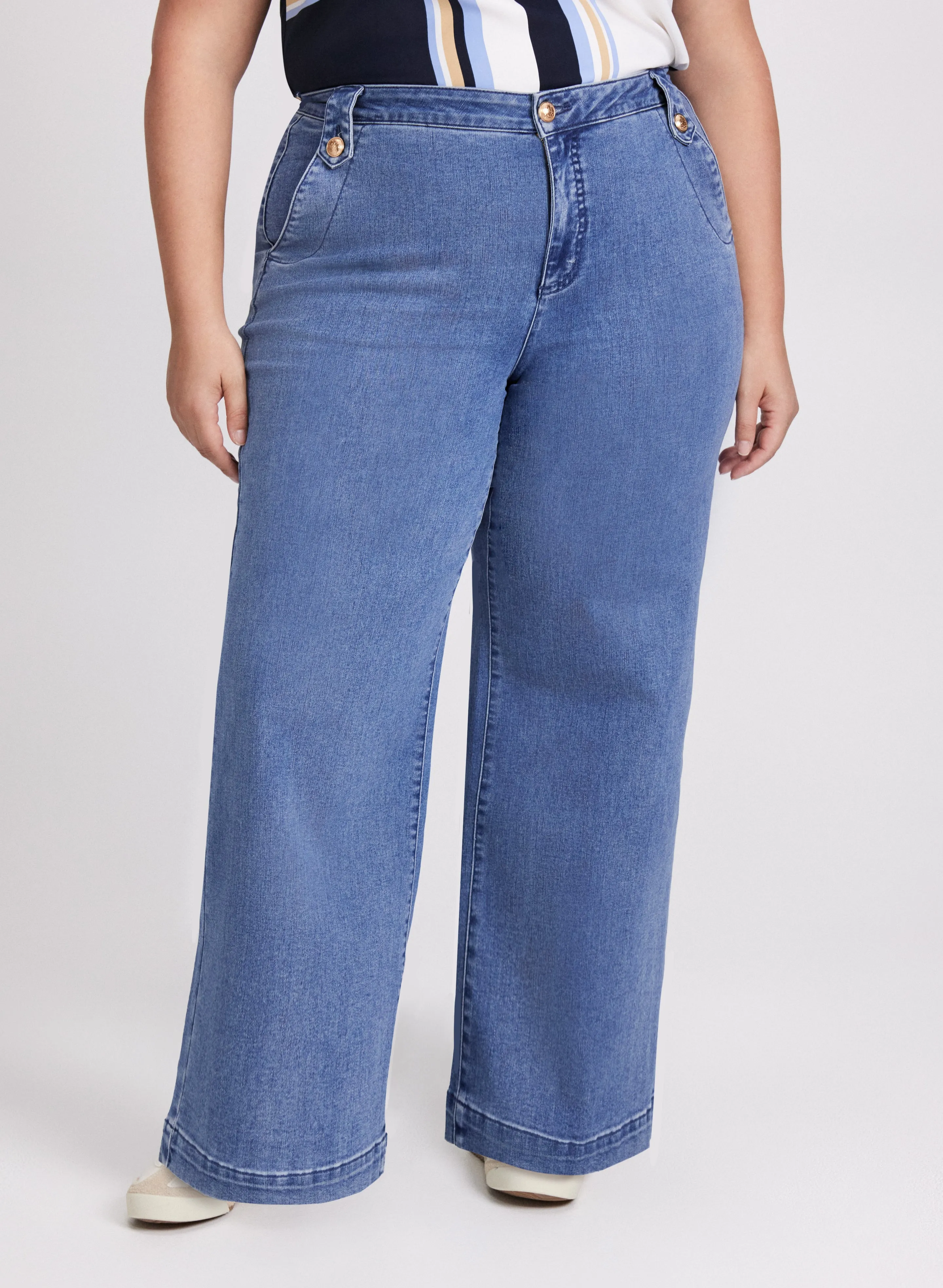 Faded Wide-Leg Jeans sold by Laura