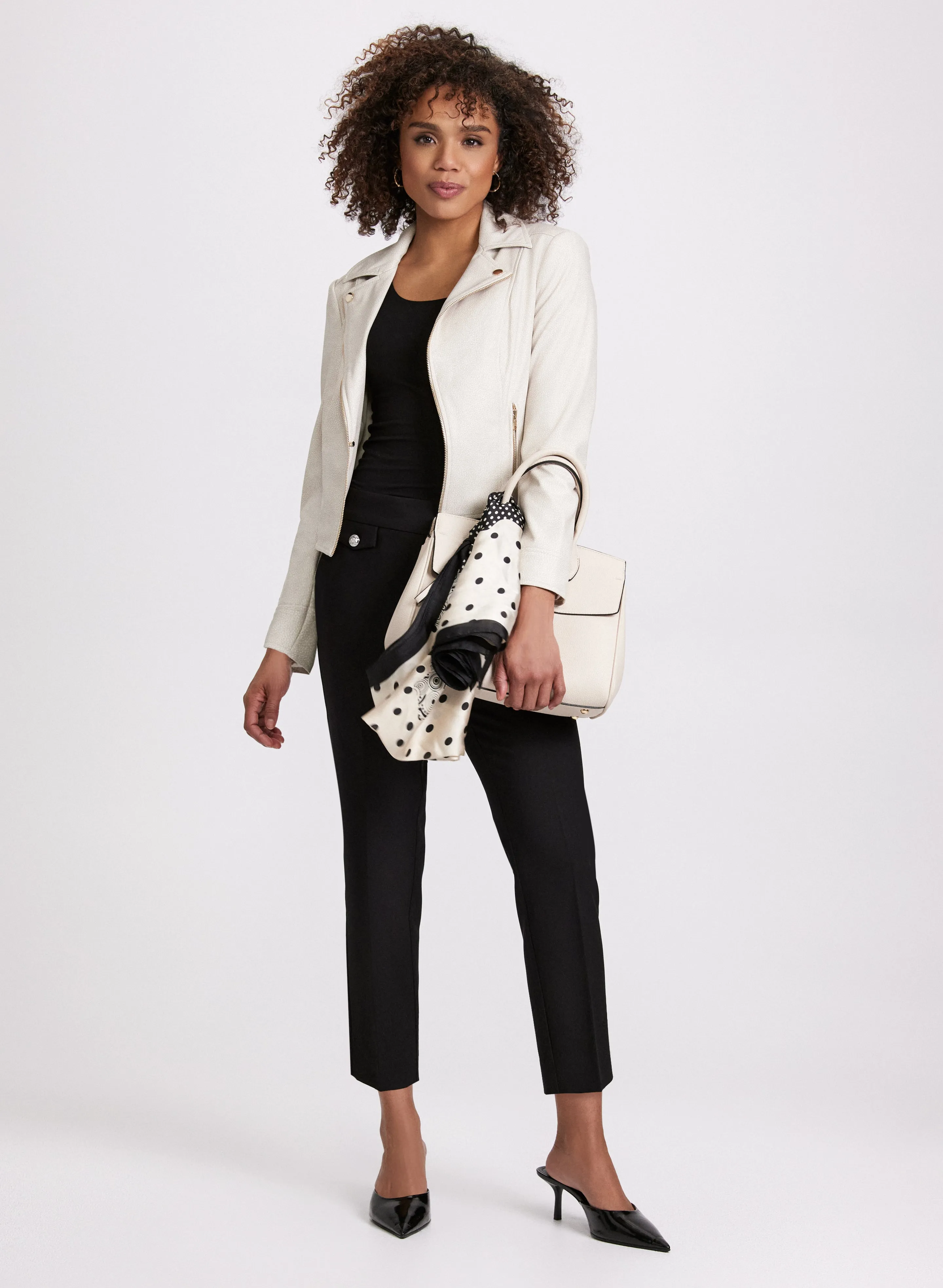 Emma Embossed Button Slim-Leg Pants sold by Laura product image thumbnail 4