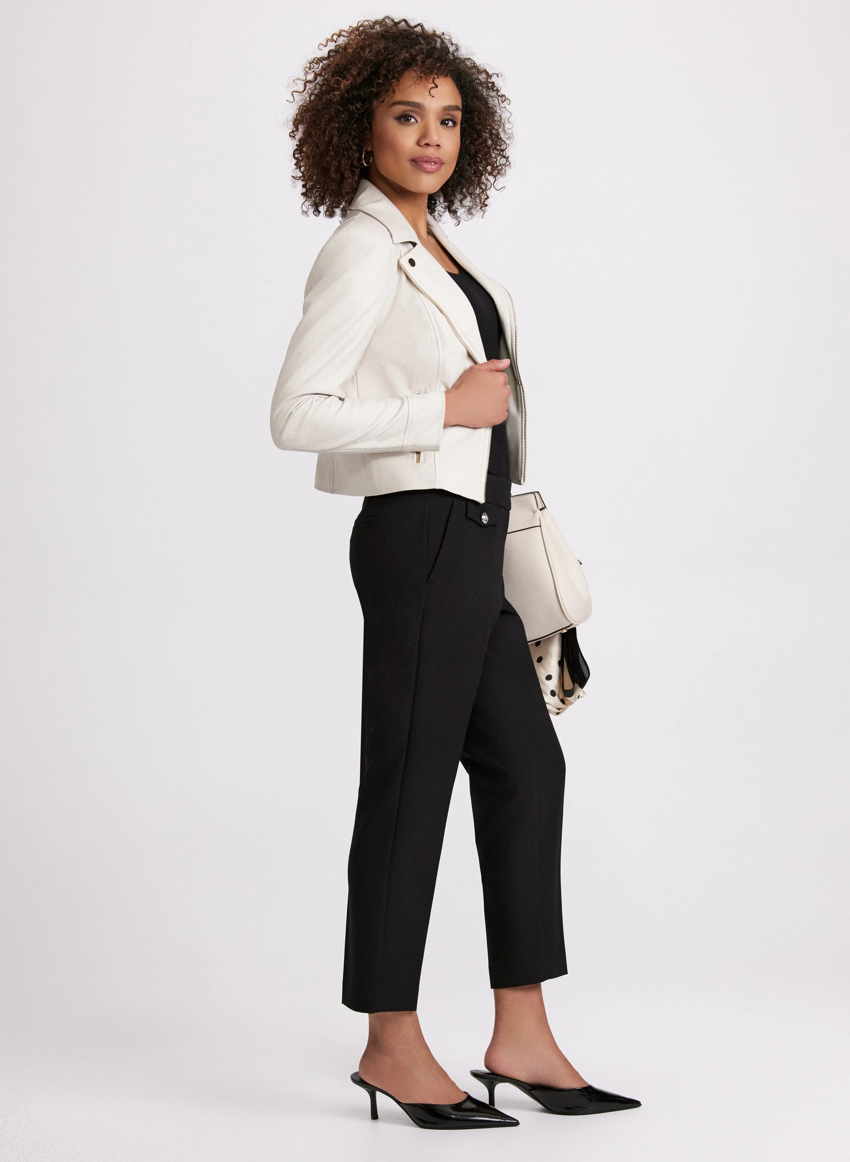 Emma Embossed Button Slim-Leg Pants sold by Laura product image thumbnail 2