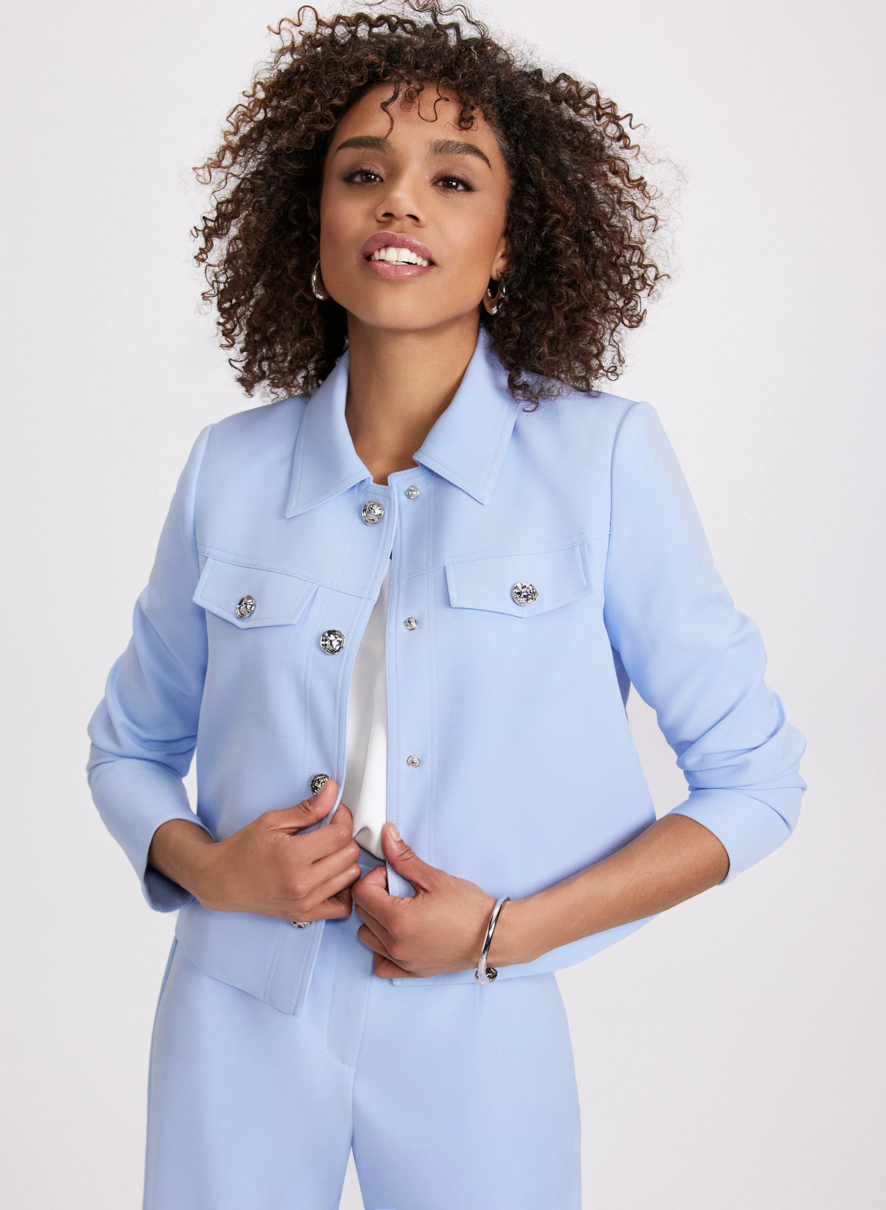 Short Embossed Button Jacket sold by Laura product image thumbnail 2