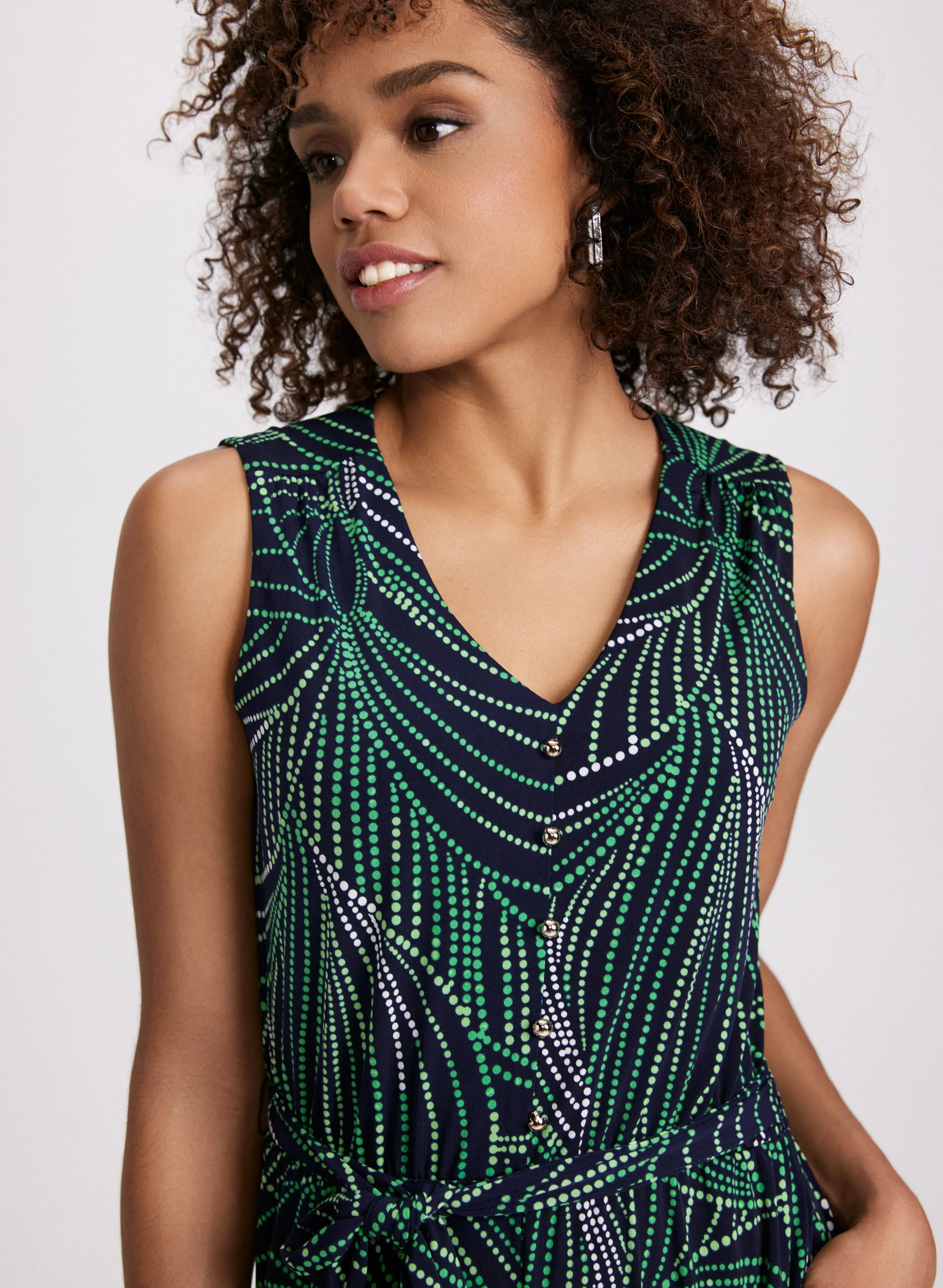 Abstract Leaf Print Jumpsuit sold by Laura product image thumbnail 5