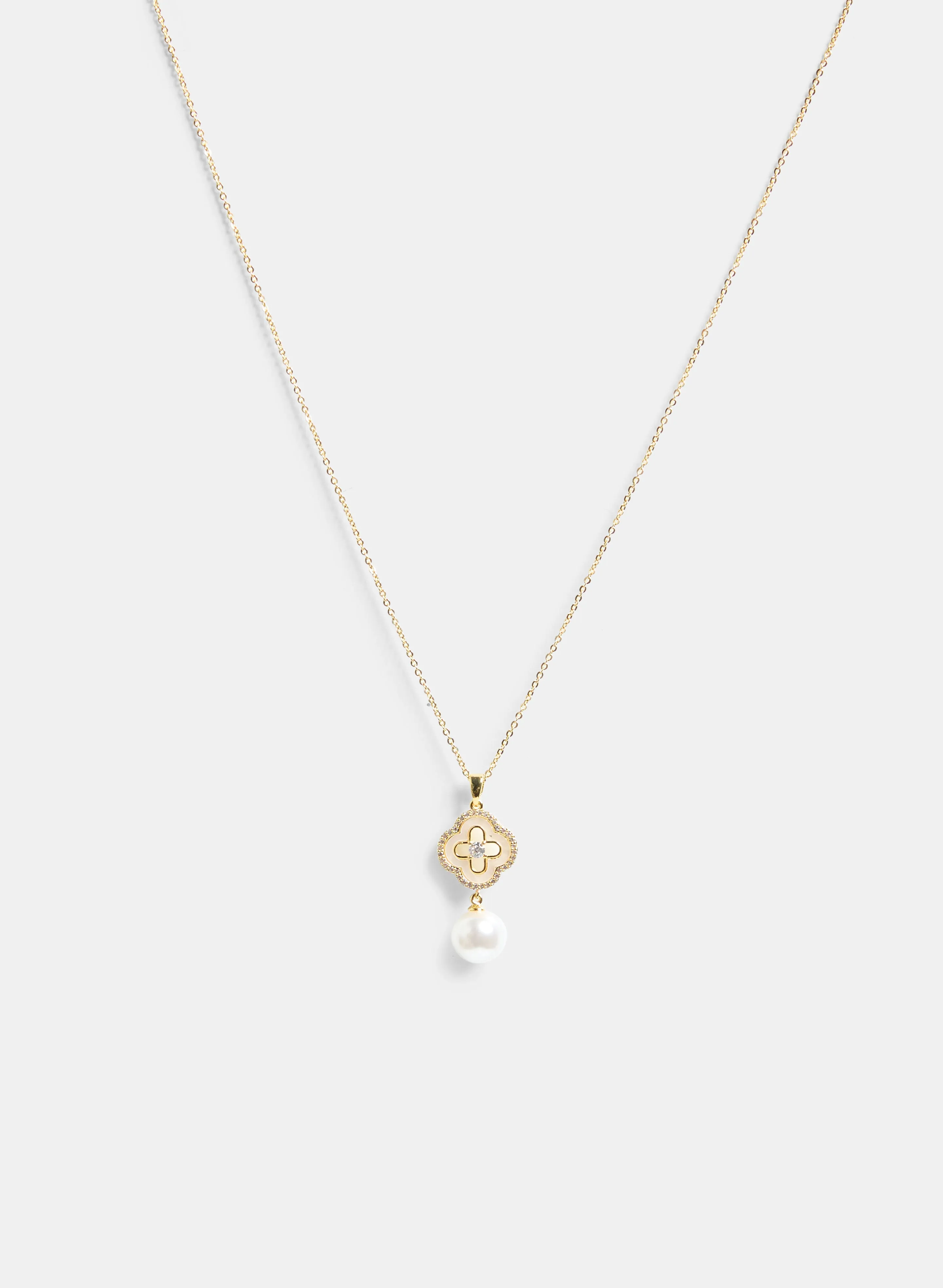 Pearl & Clover Pendant Necklace sold by Laura