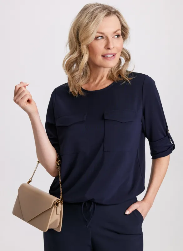 Folded Sleeve Top made by Laura