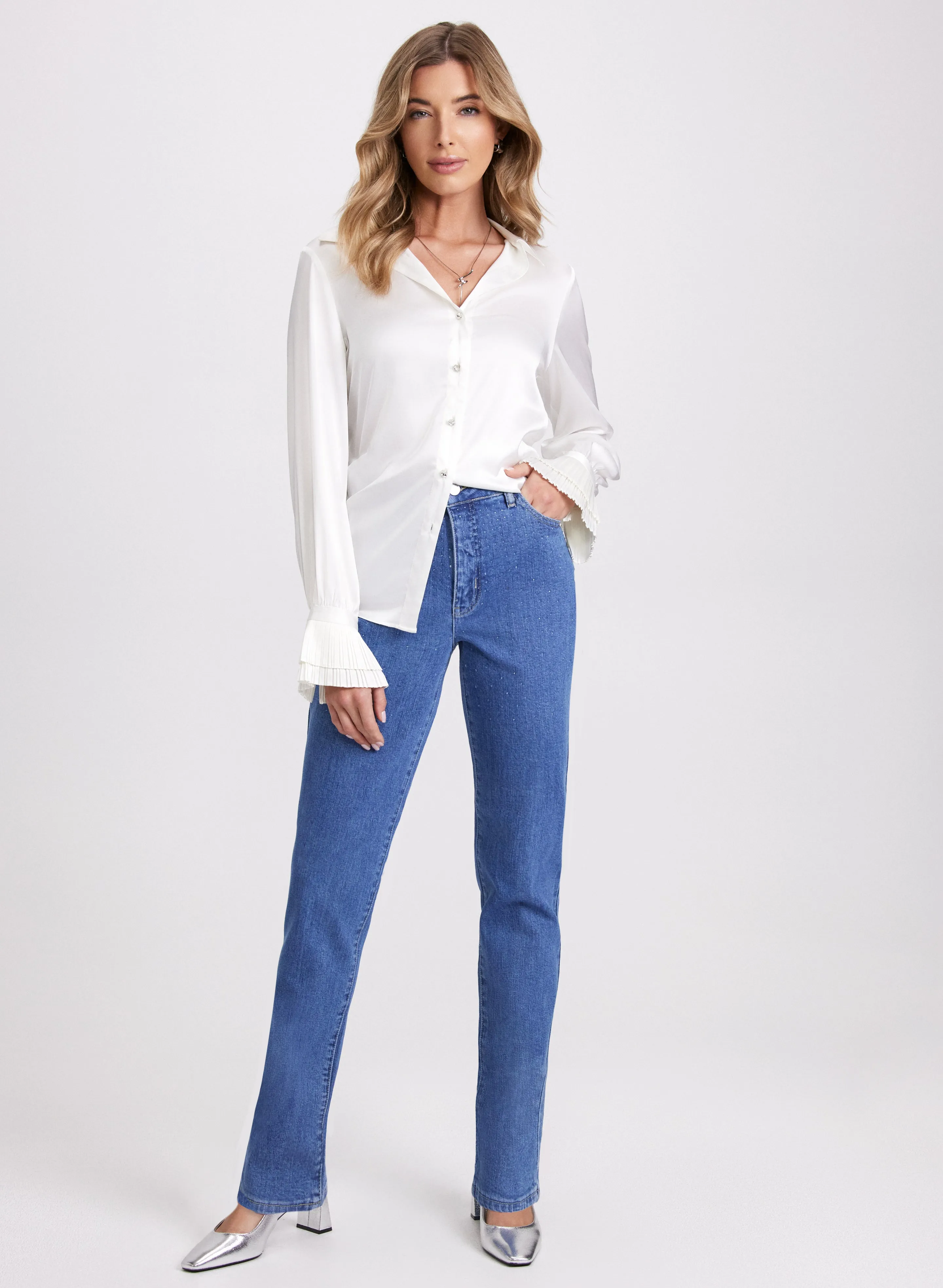 Rhinestone Straight-Leg Jeans sold by Laura product image thumbnail 5