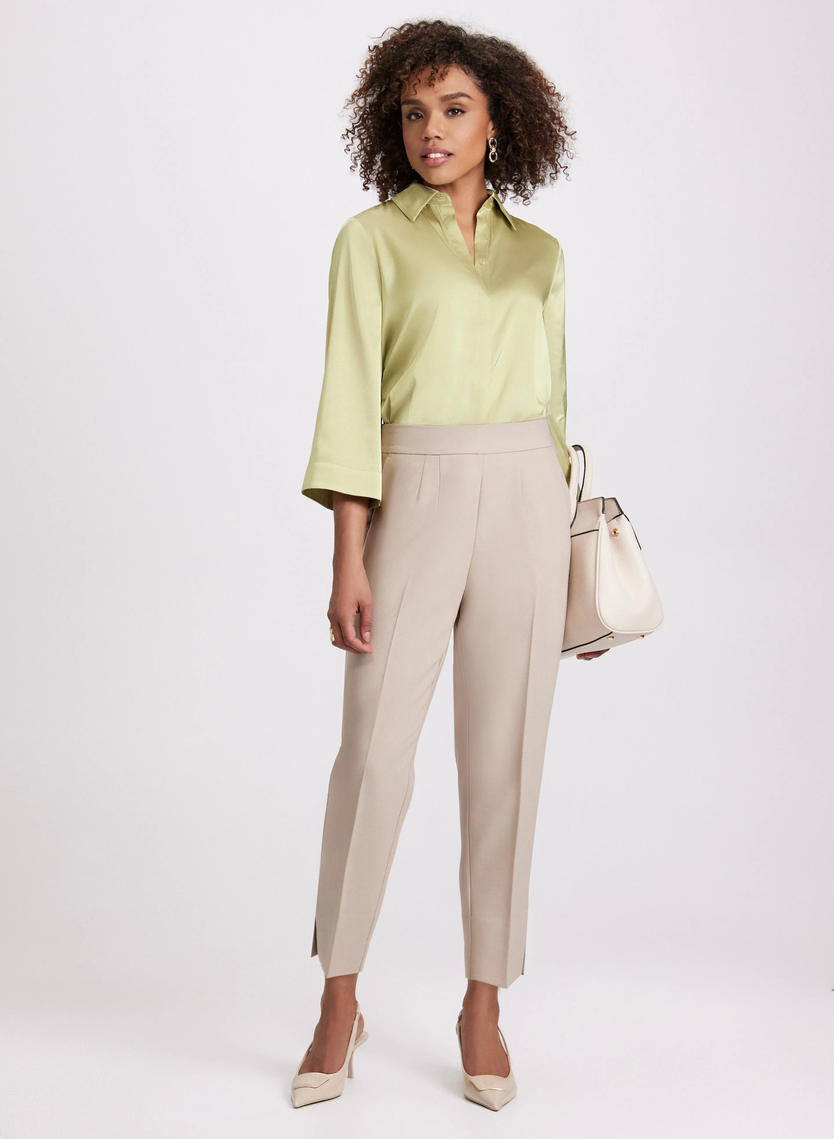 Pleated Slim-Leg Pants sold by Laura product image thumbnail 3