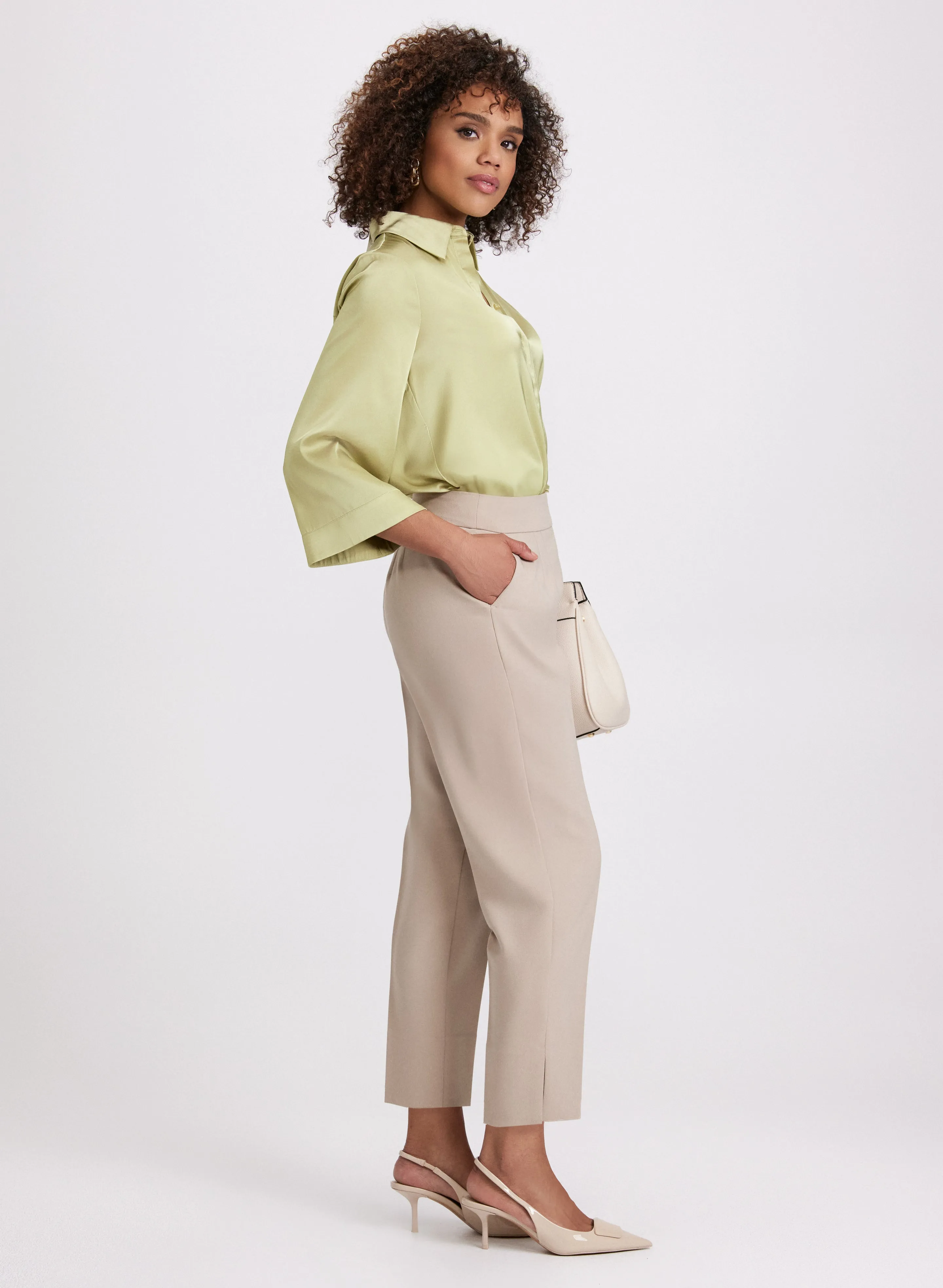 Pleated Slim-Leg Pants sold by Laura product image thumbnail 4