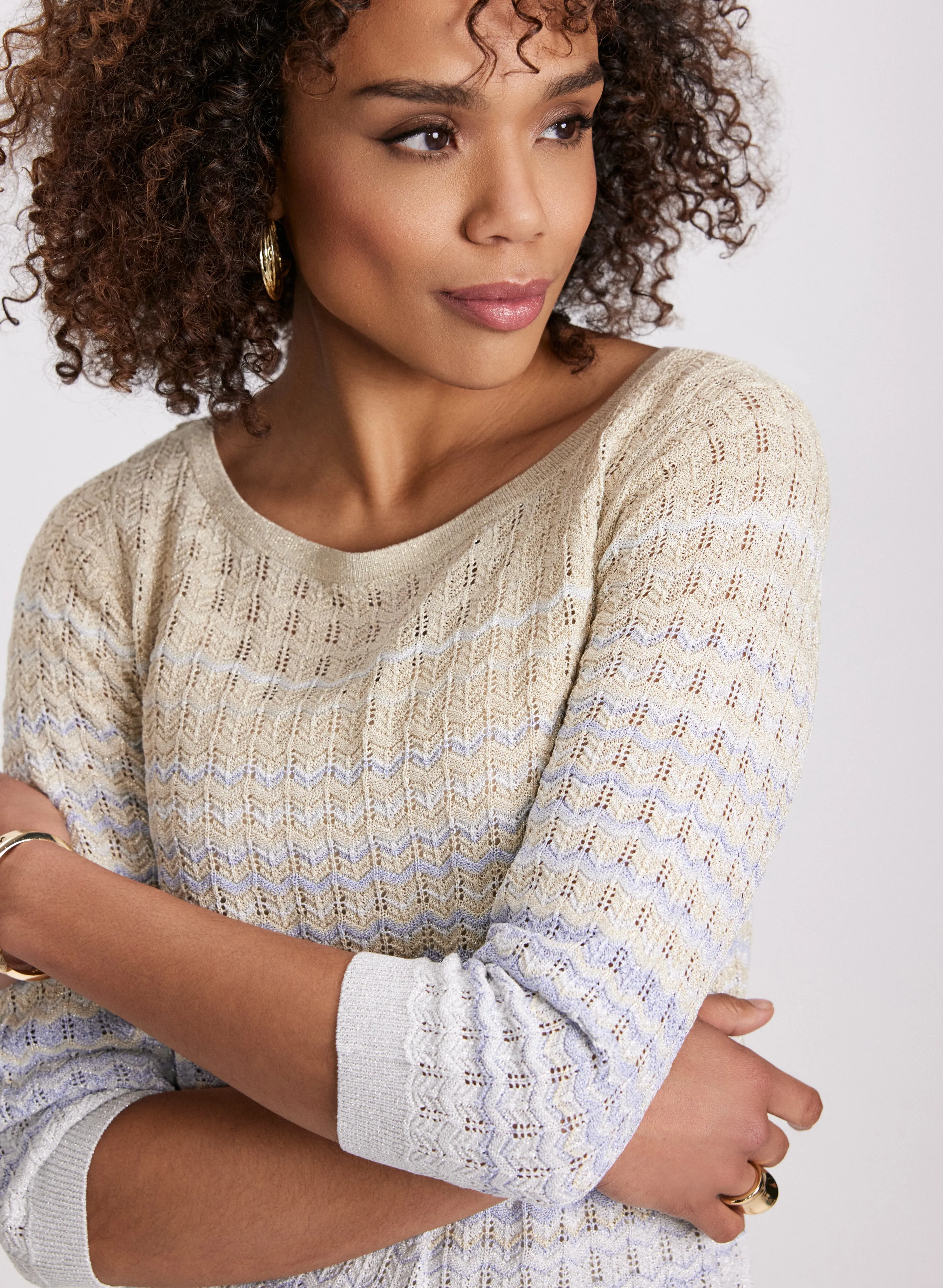 Ombre Open Knit Sweater sold by Laura product image thumbnail 4