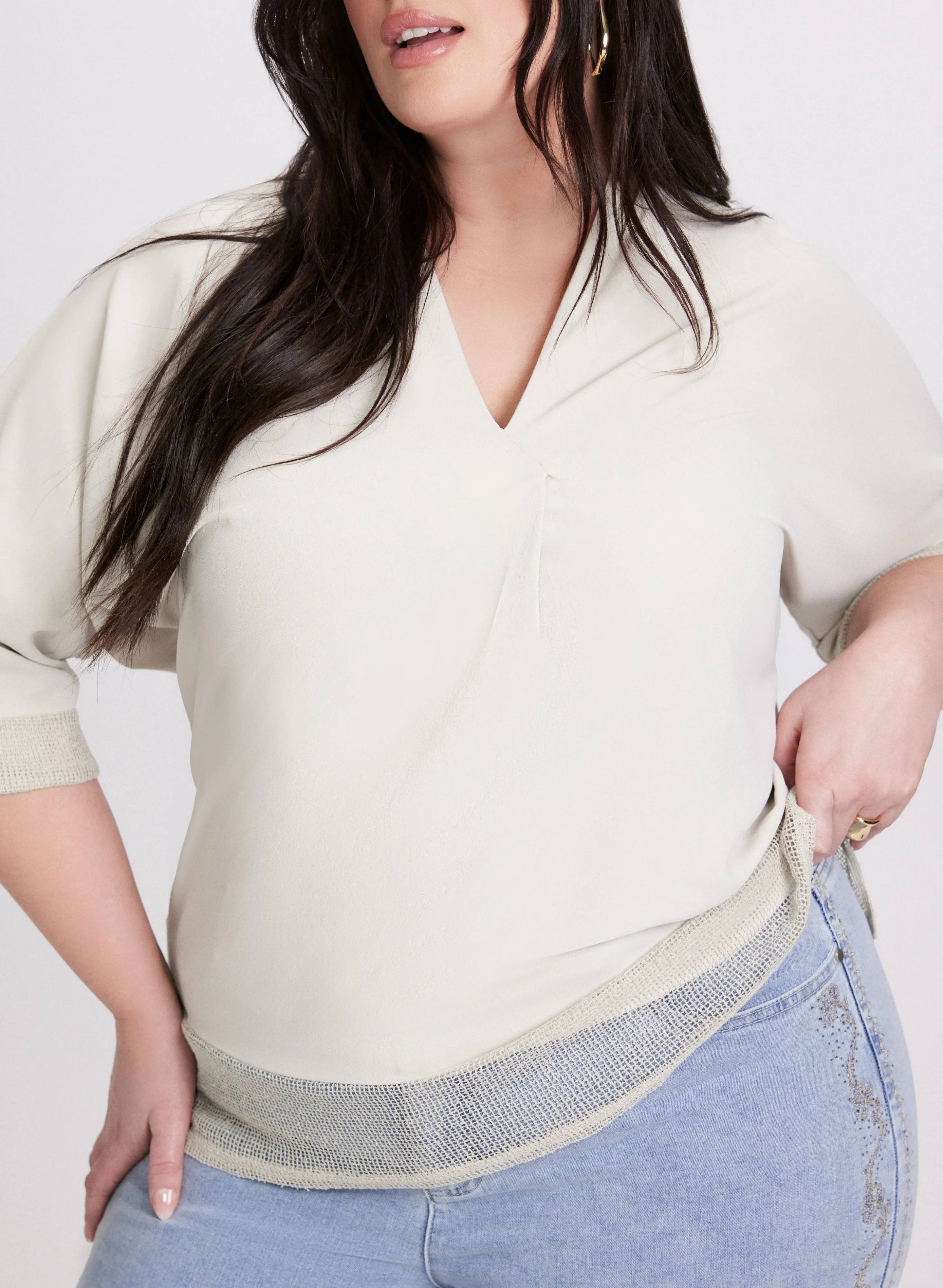 Joseph Ribkoff - Mesh Insert Blouse sold by Laura product image thumbnail 5