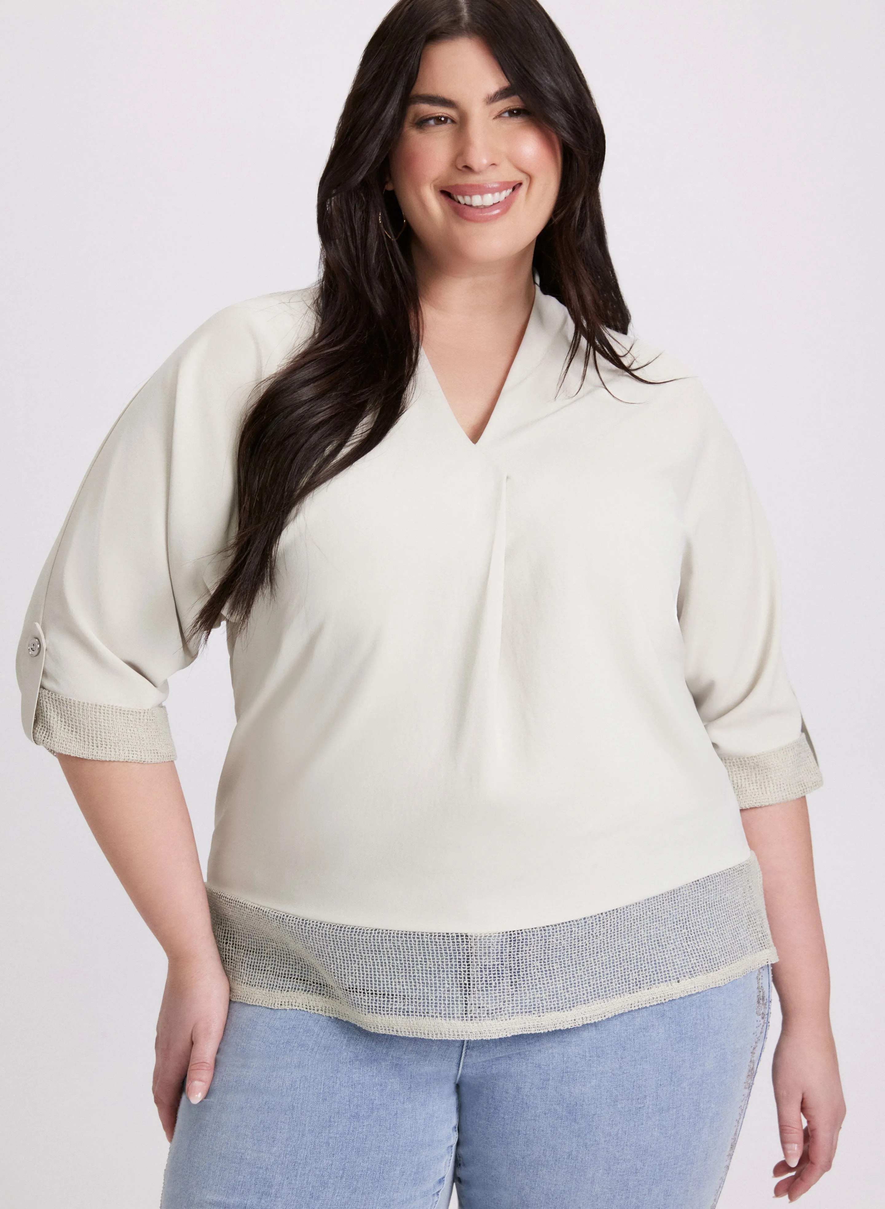 Joseph Ribkoff - Mesh Insert Blouse sold by Laura