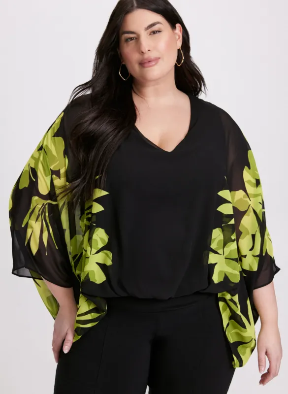 Joseph Ribkoff - Sheer Floral Print Blouse sold by Laura