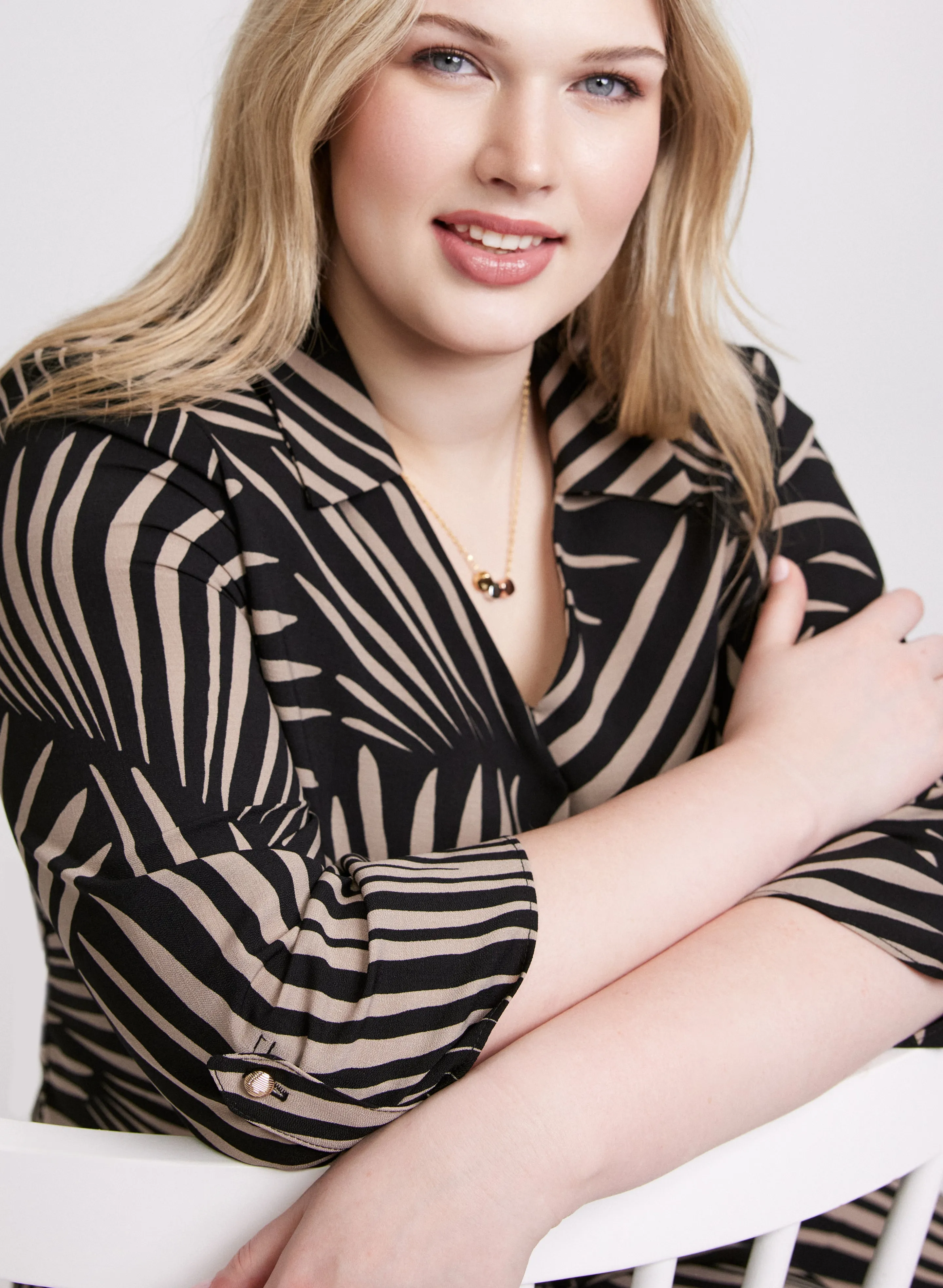 Joseph Ribkoff - Palm Print Blouse sold by Laura product image thumbnail 5